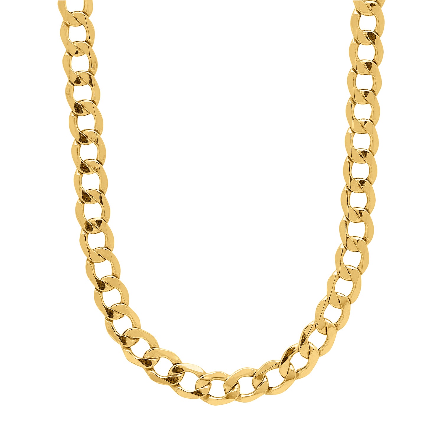 7mm 22" Light Curb Chain Necklace in 10K Yellow Gold