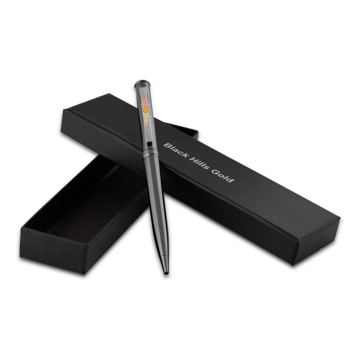 Black Hills Gold black pen with ink refill and box
