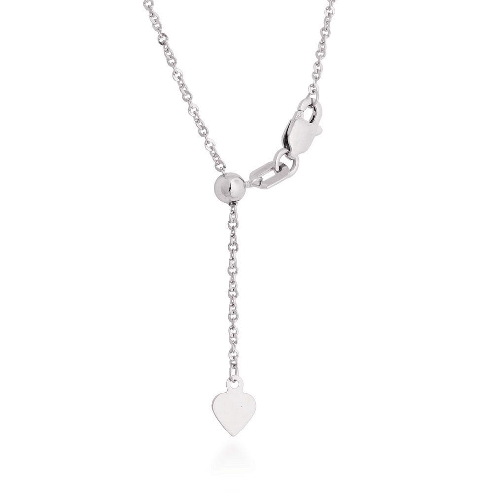White Gold Adjustable Singapore Chain - AWSING025-22
