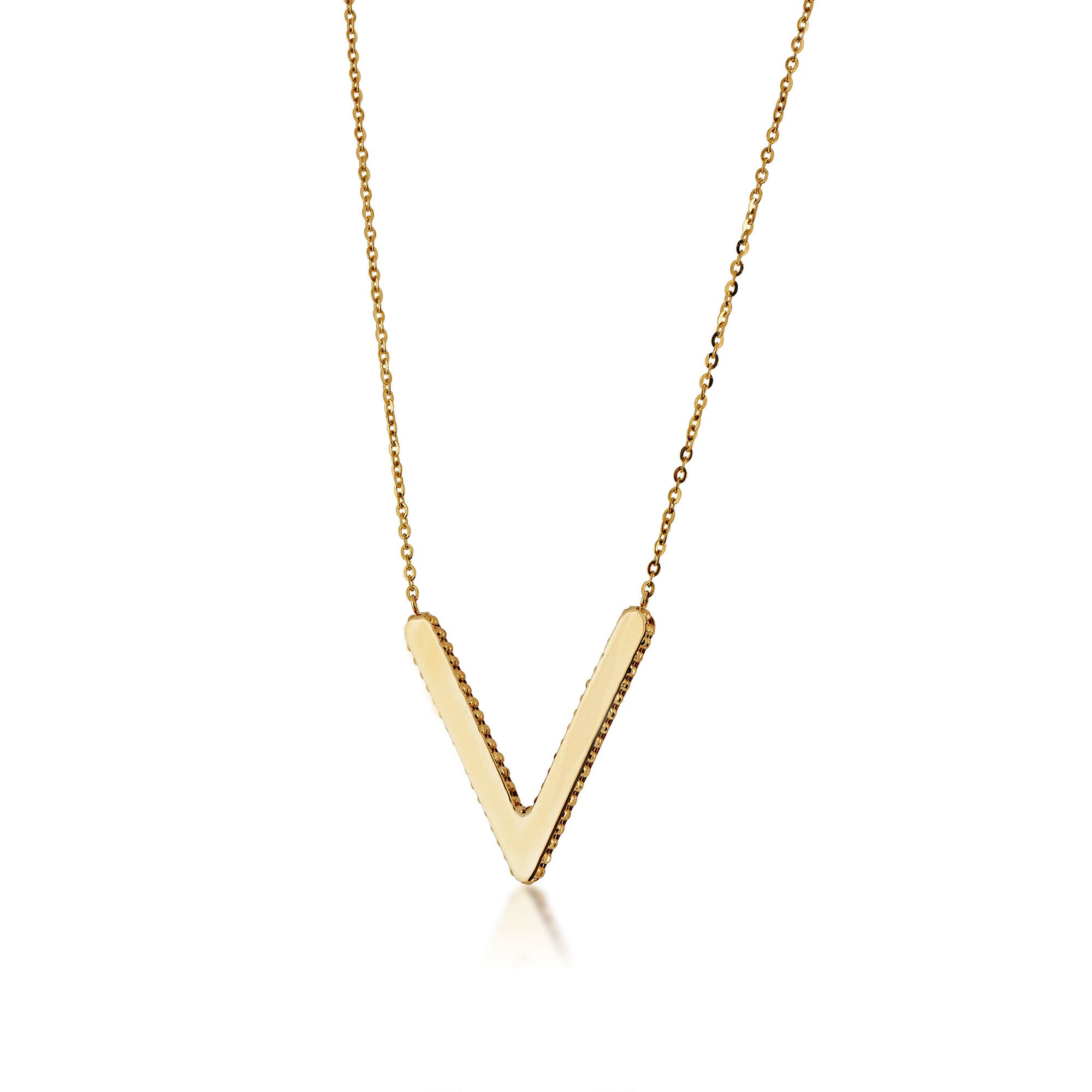 Ladies' 'V' Shaped Fashion Pendant in 10K Yellow Gold - TRF039408Y17@