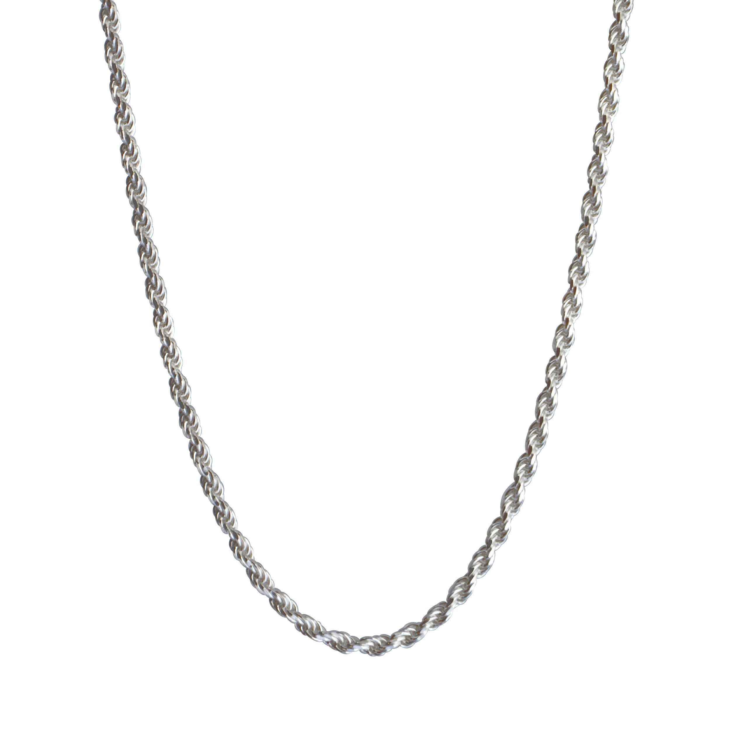 2.2MM 24" Rope Chain in Sterling Silver - ROPE050-SS-24 