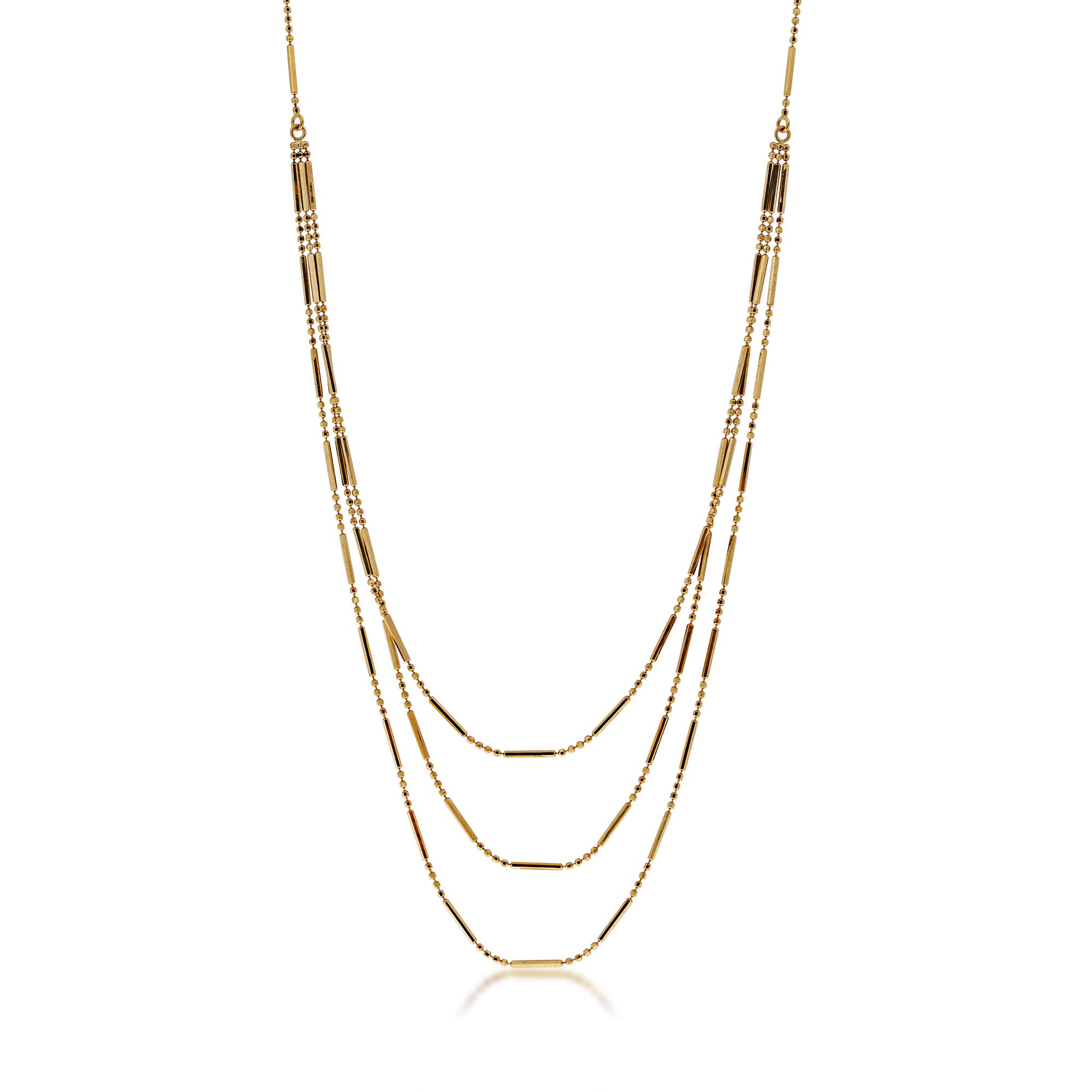 Triple Layer 10Kt. Yellow Gold Fashion Necklace- TRF032182Y17