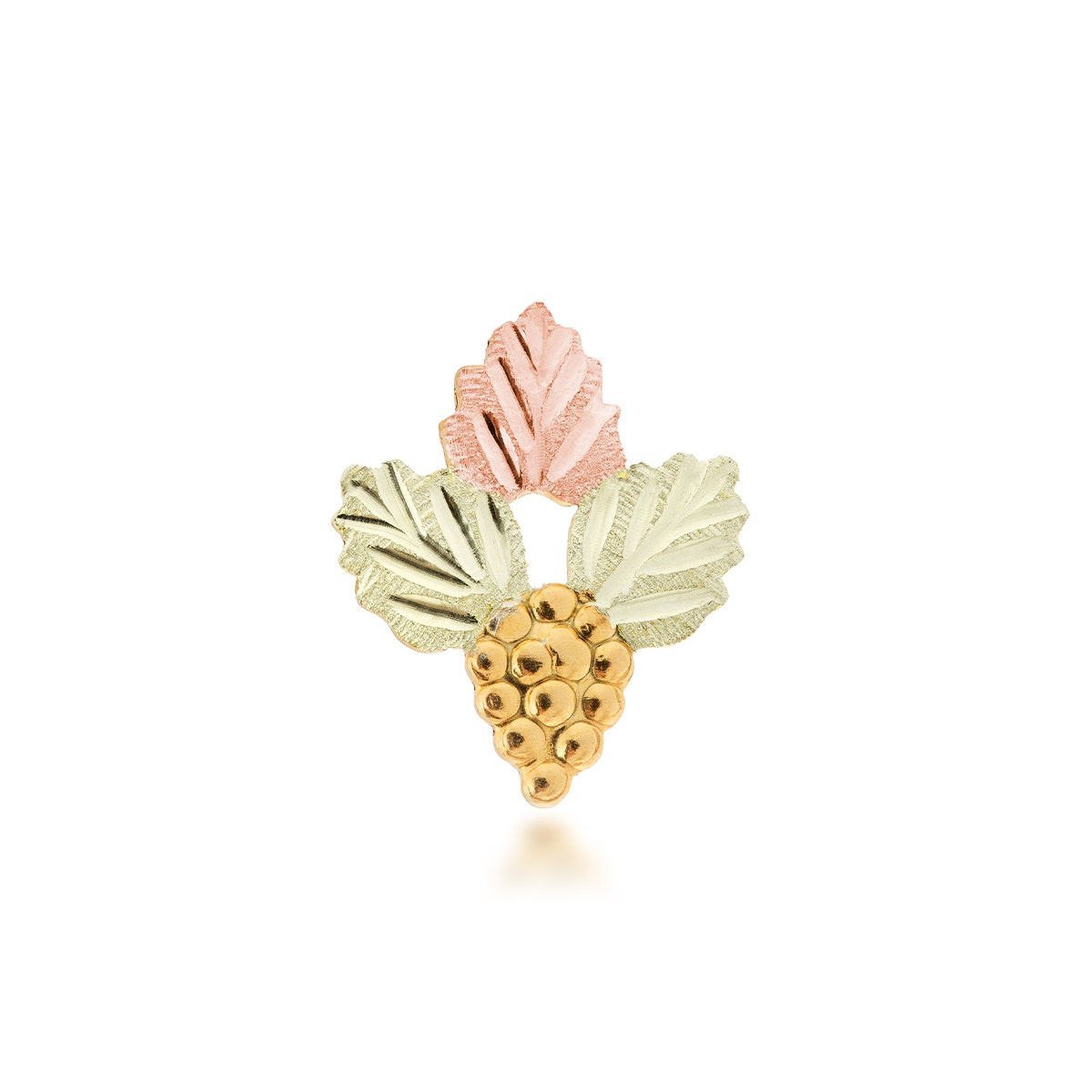 10K yellow gold Black Hills Gold men's grape cluster and leaf tie tack