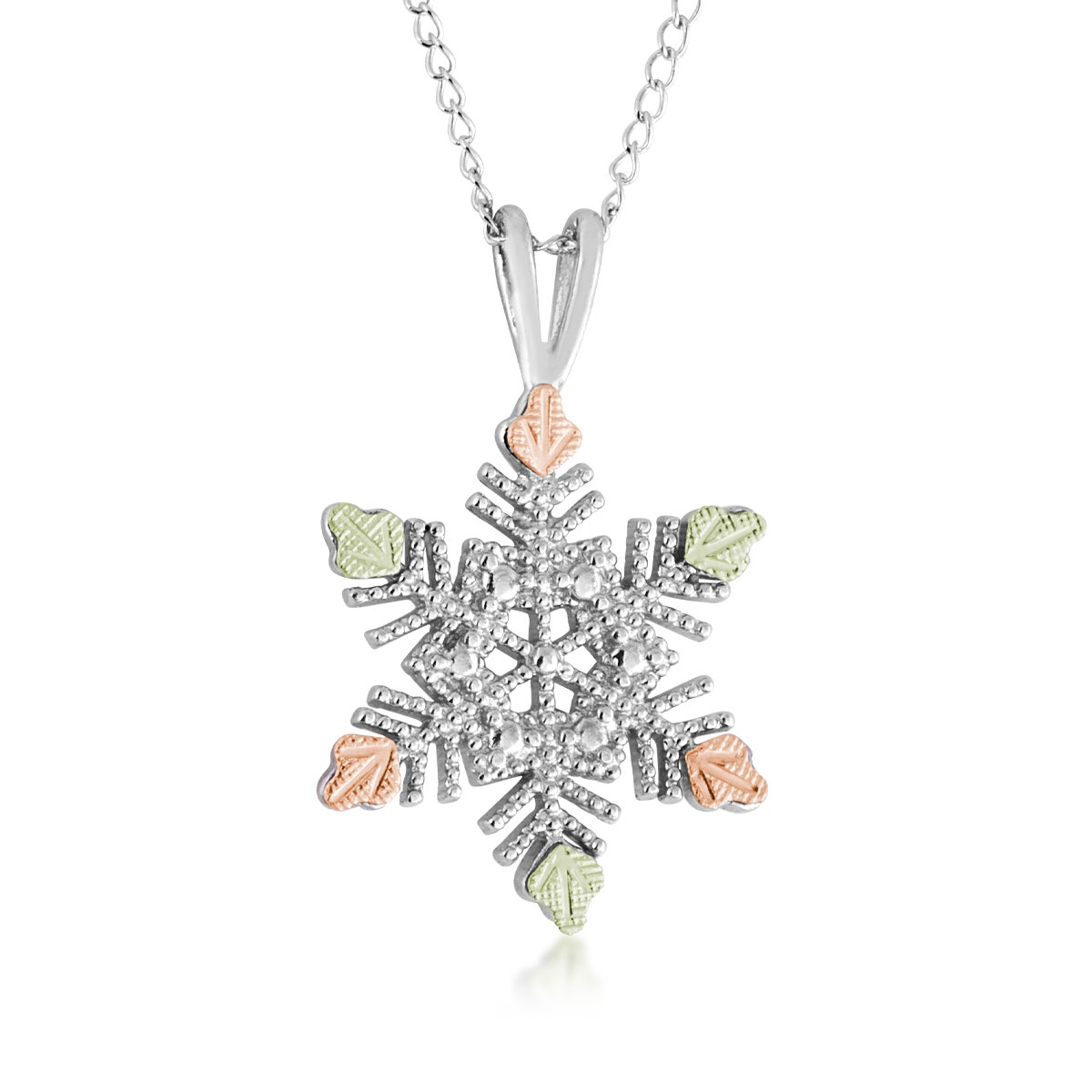 sterling silver Black Hills Gold snowflake pendant 