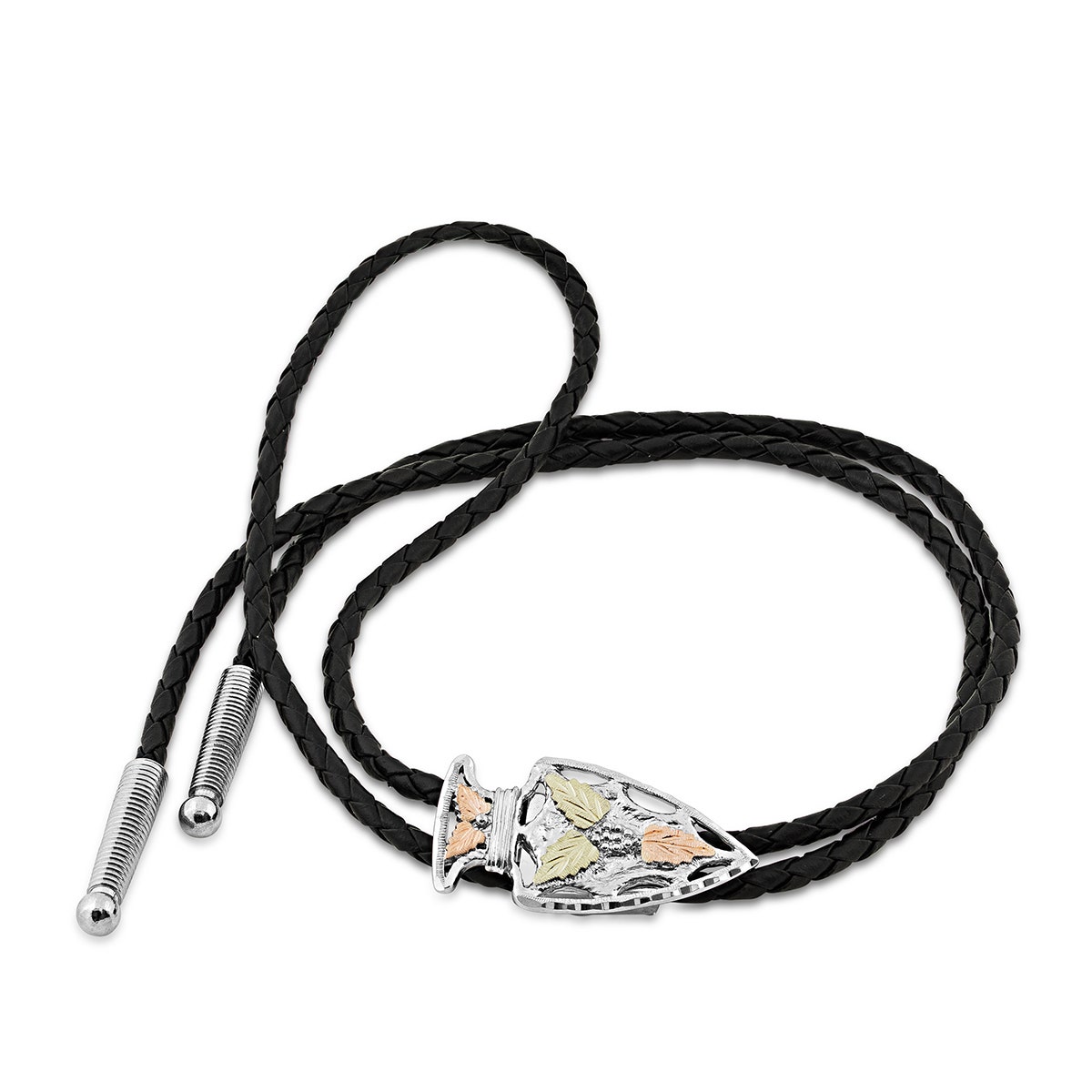 sterling silver Black Hills Gold arrowhead bolo tie 