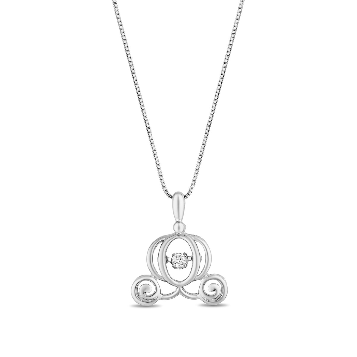 sterling silver diamond carriage pendant
