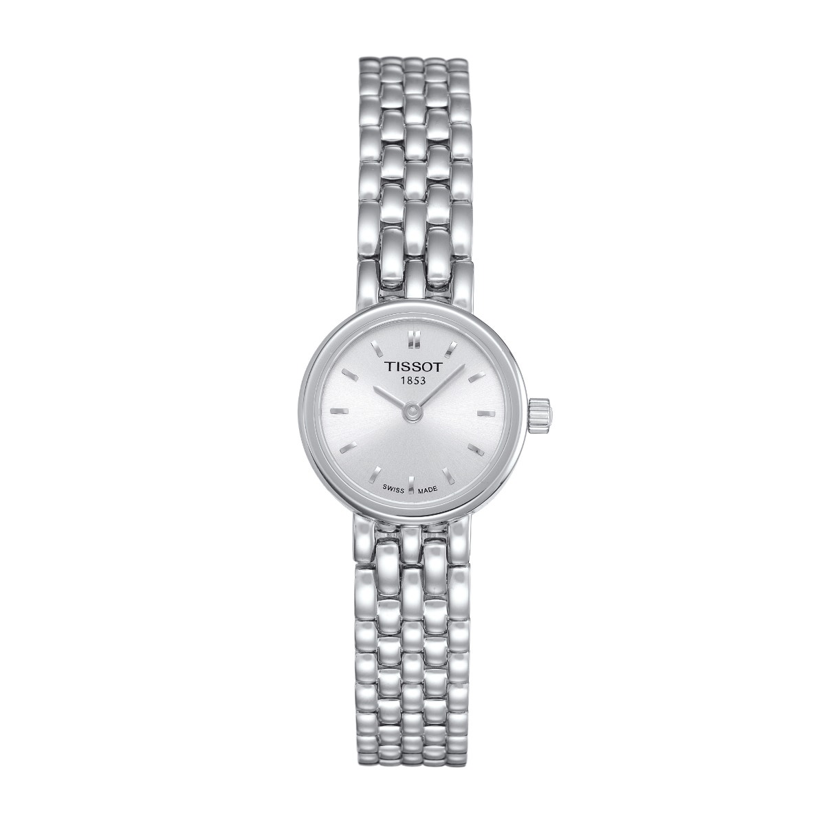 stainless steel watch with silver dial 