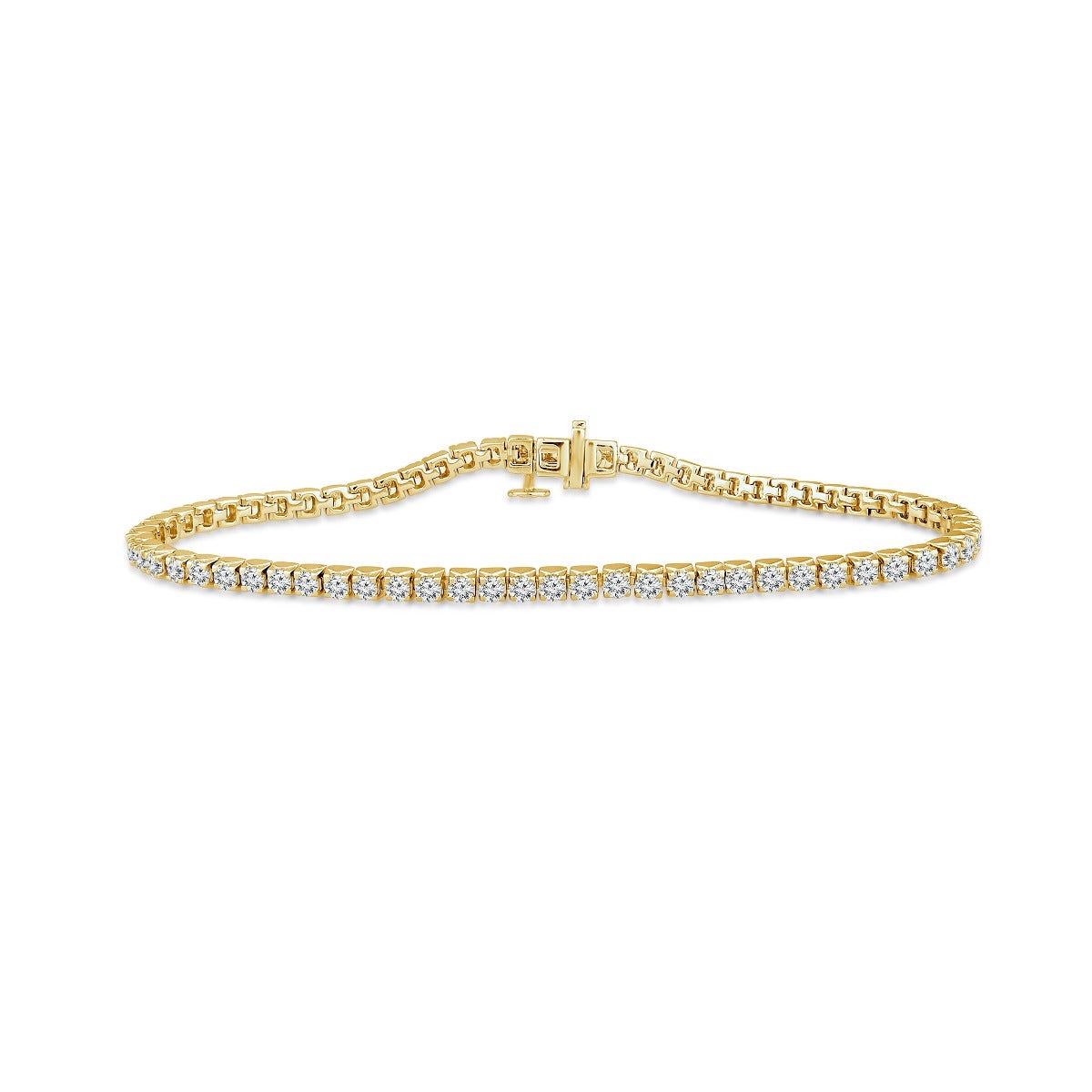 Adamante 3-1/2 ct. tw. Lab-Grown Round Brilliant Diamond Tennis Bracelet in 10K Yellow Gold - LG-ABT0659HS210Y@350