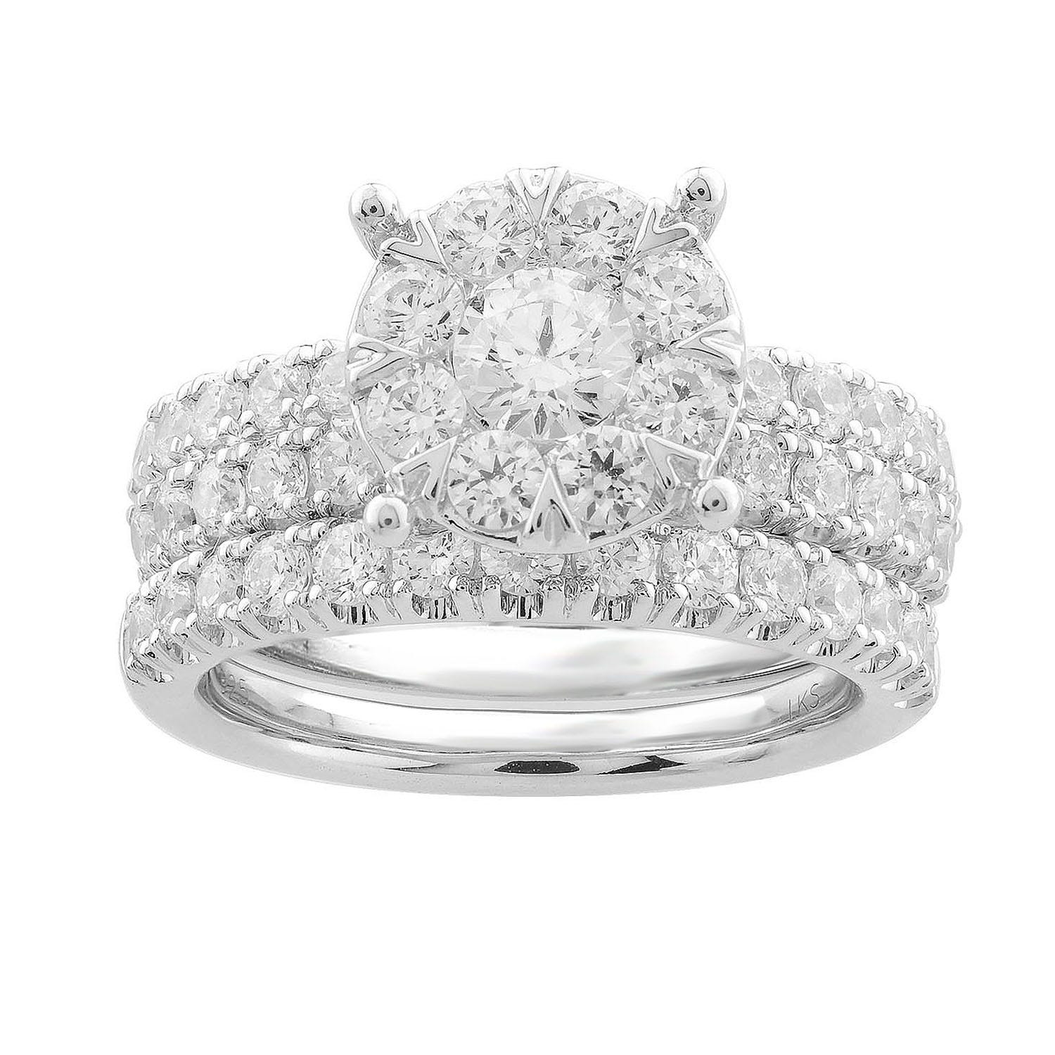 Adamante 2-1/2 ct. tw. Lab-Grown Diamond Wedding Set in 14K White Gold - ARB8901HSI2W4-250