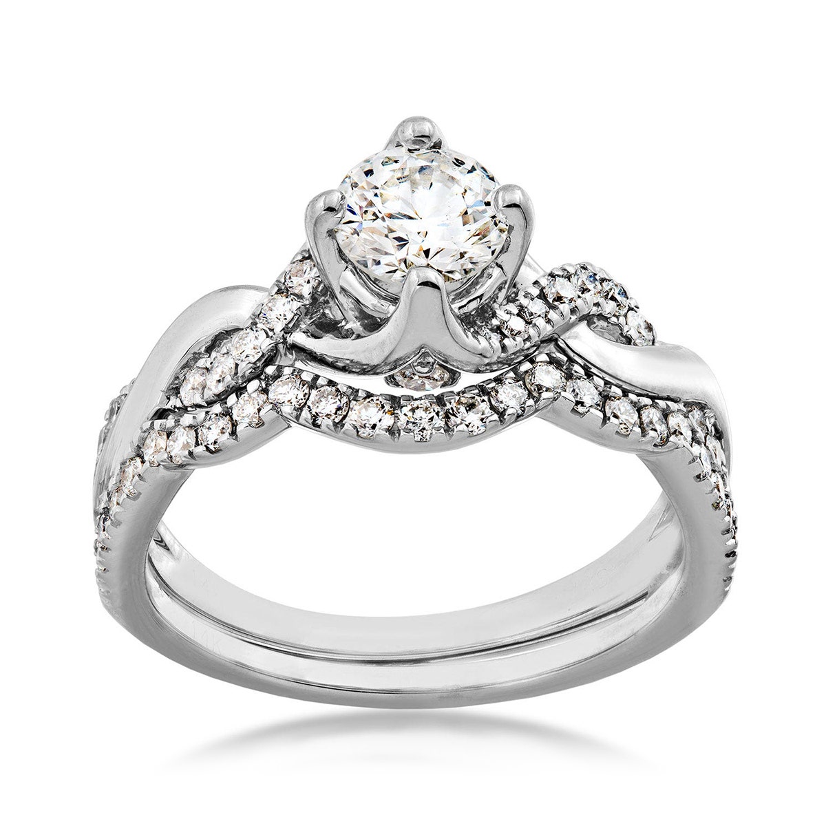 diamond white gold wedding set