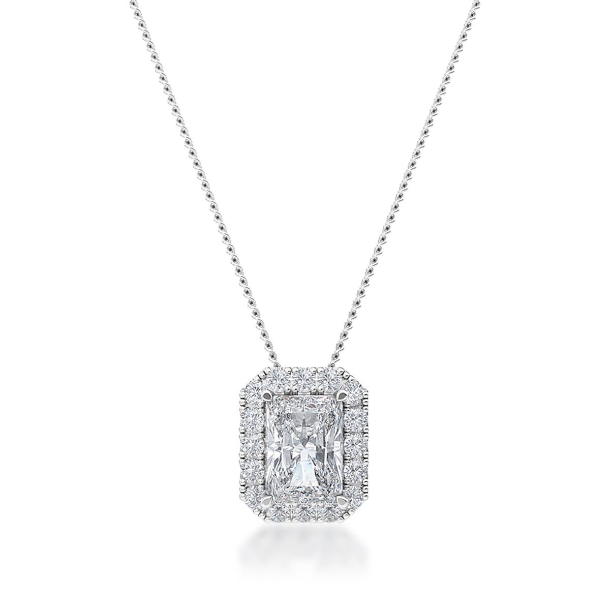 Adamante 1 ct. tw. Lab-Grown Diamond Halo Pendant in 10K White Gold - LG-APF6189HS114W-100
