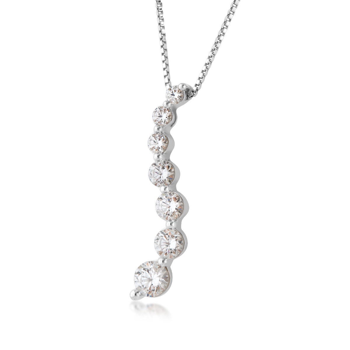 lab-grown diamond white gold journey pendant
