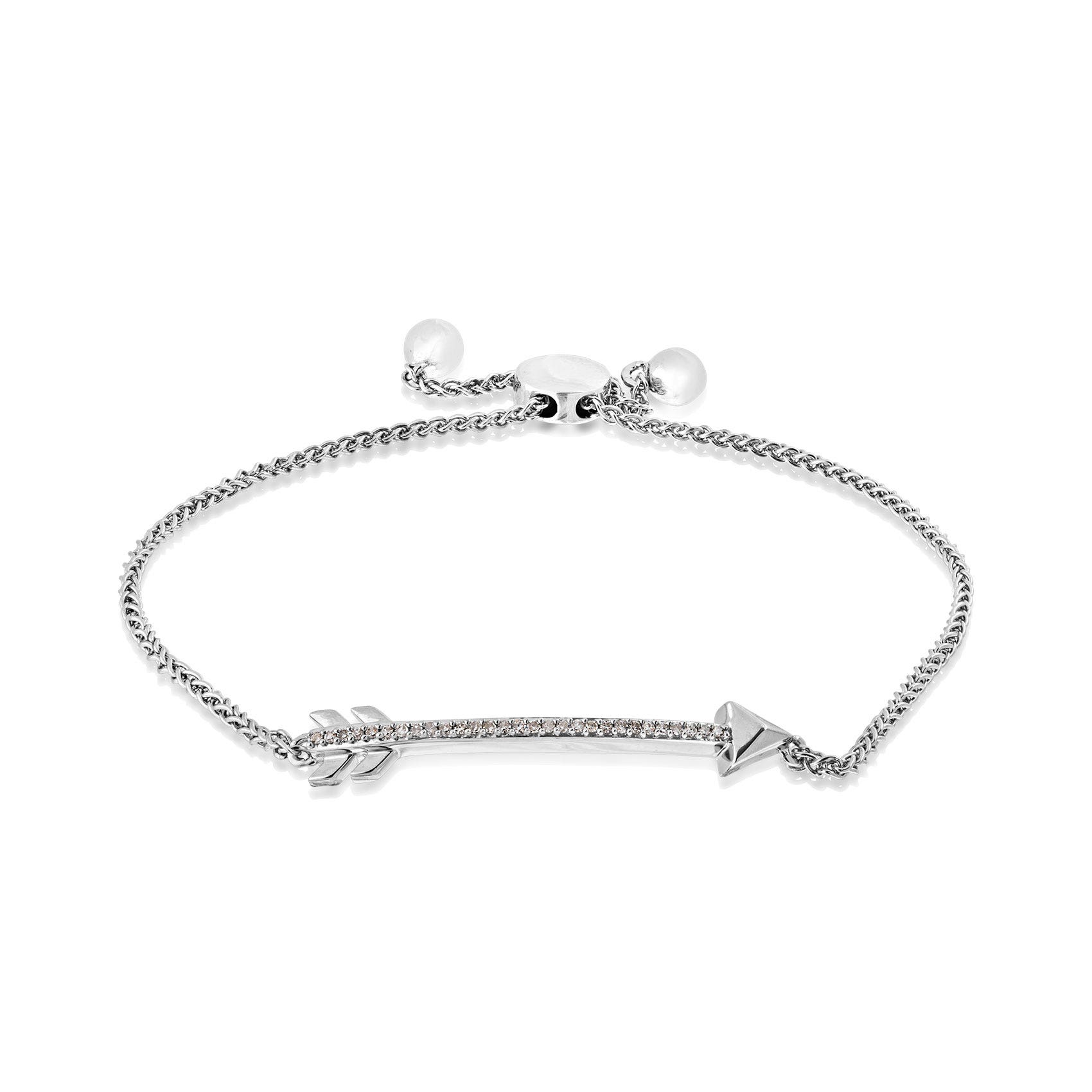 .08 ct. tw. Diamond Arrow Bolo Bracelet in Sterling Silver - AB15328S-DI