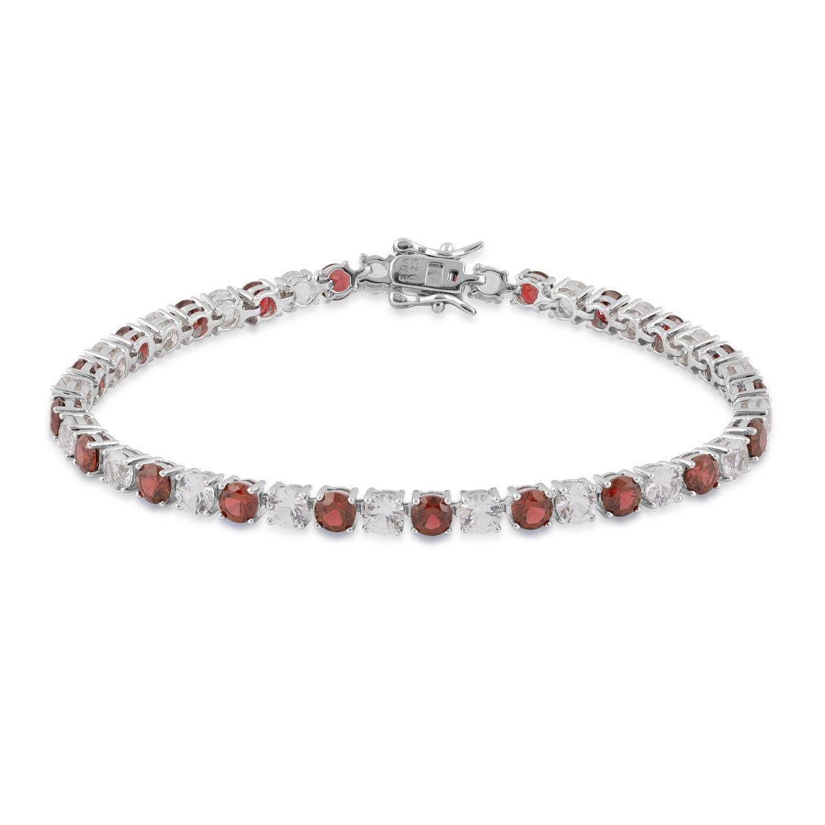 Created Ruby and White Sapphire Bracelet in Sterling Silver