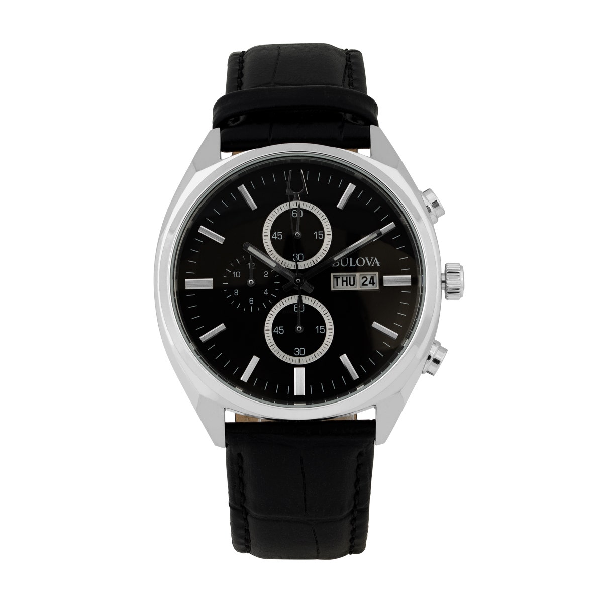 men's black Bulova watch