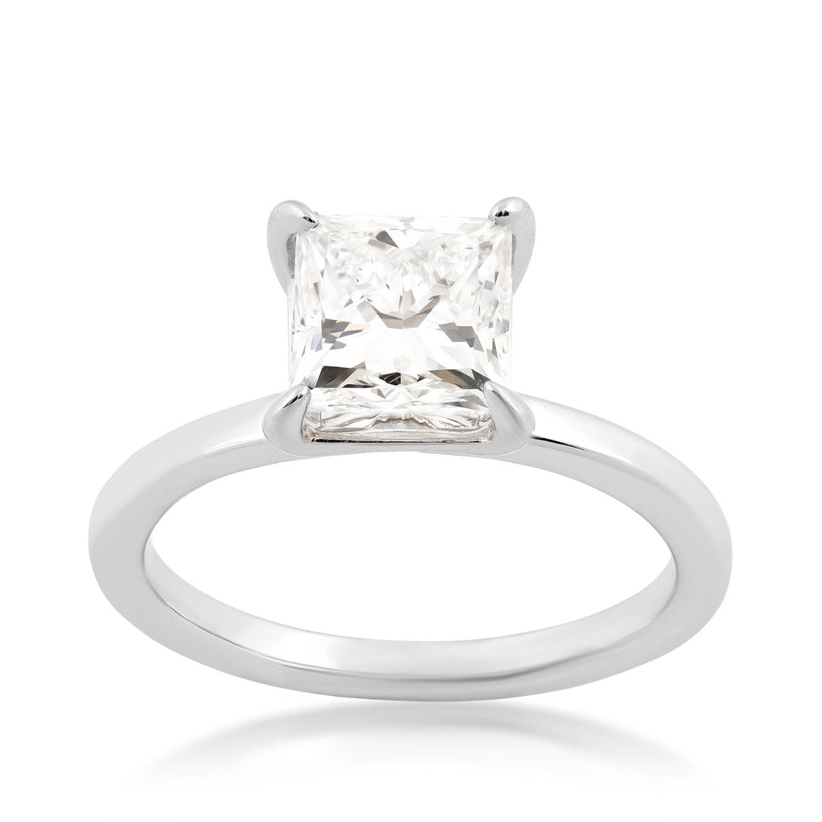 white gold princess cut diamond solitaire ring