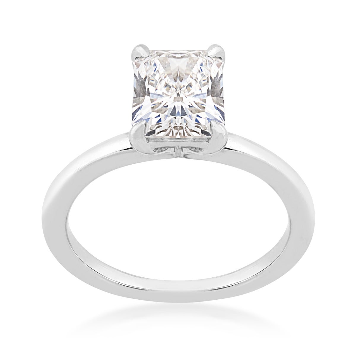 Lab-Grown Radiant Cut Diamond Solitaire Engagement Ring in 14K White Gold