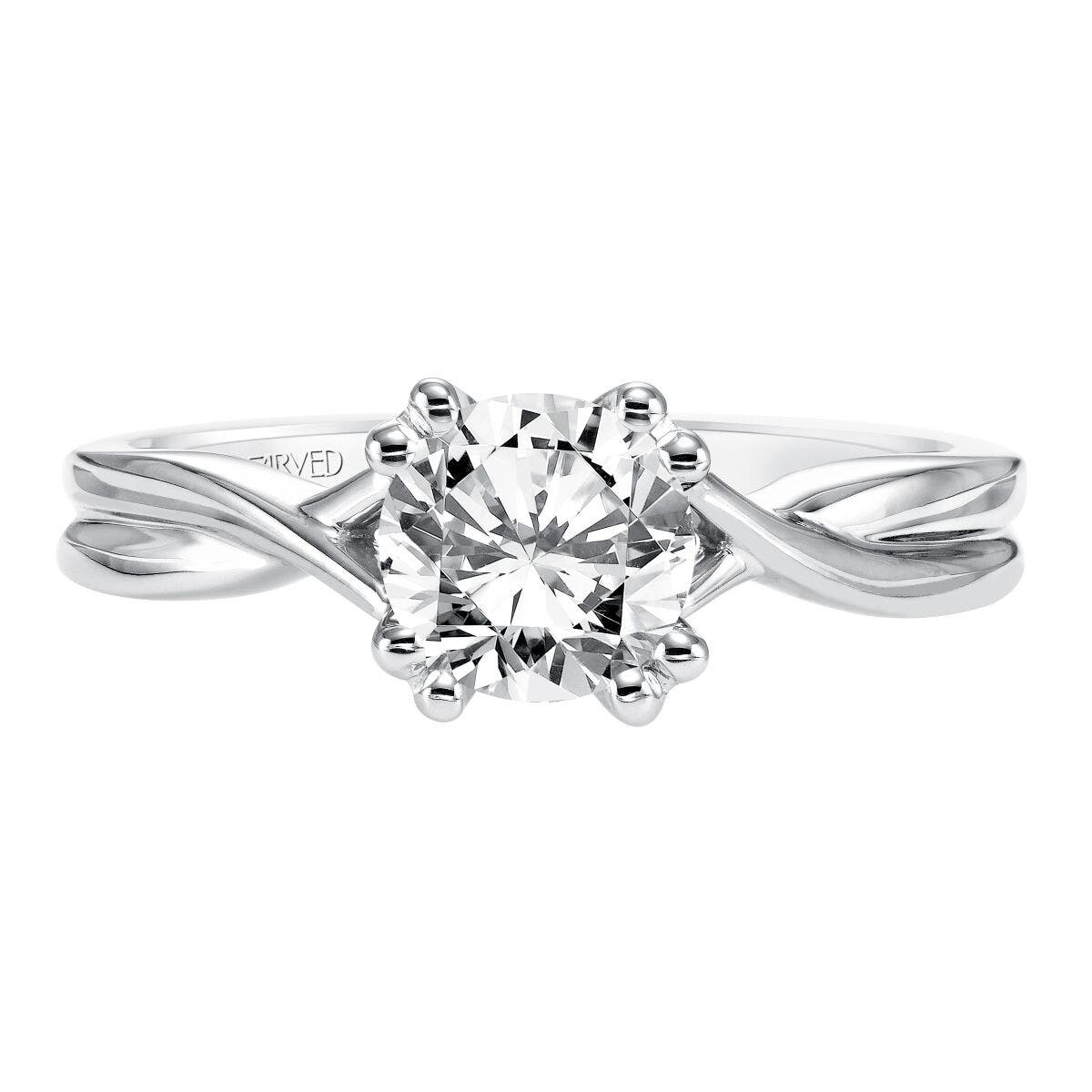 Artcarved Contemporary Semi-Mount Engagement Ring in 14K White Gold - 31-V153ERW-E.0014W