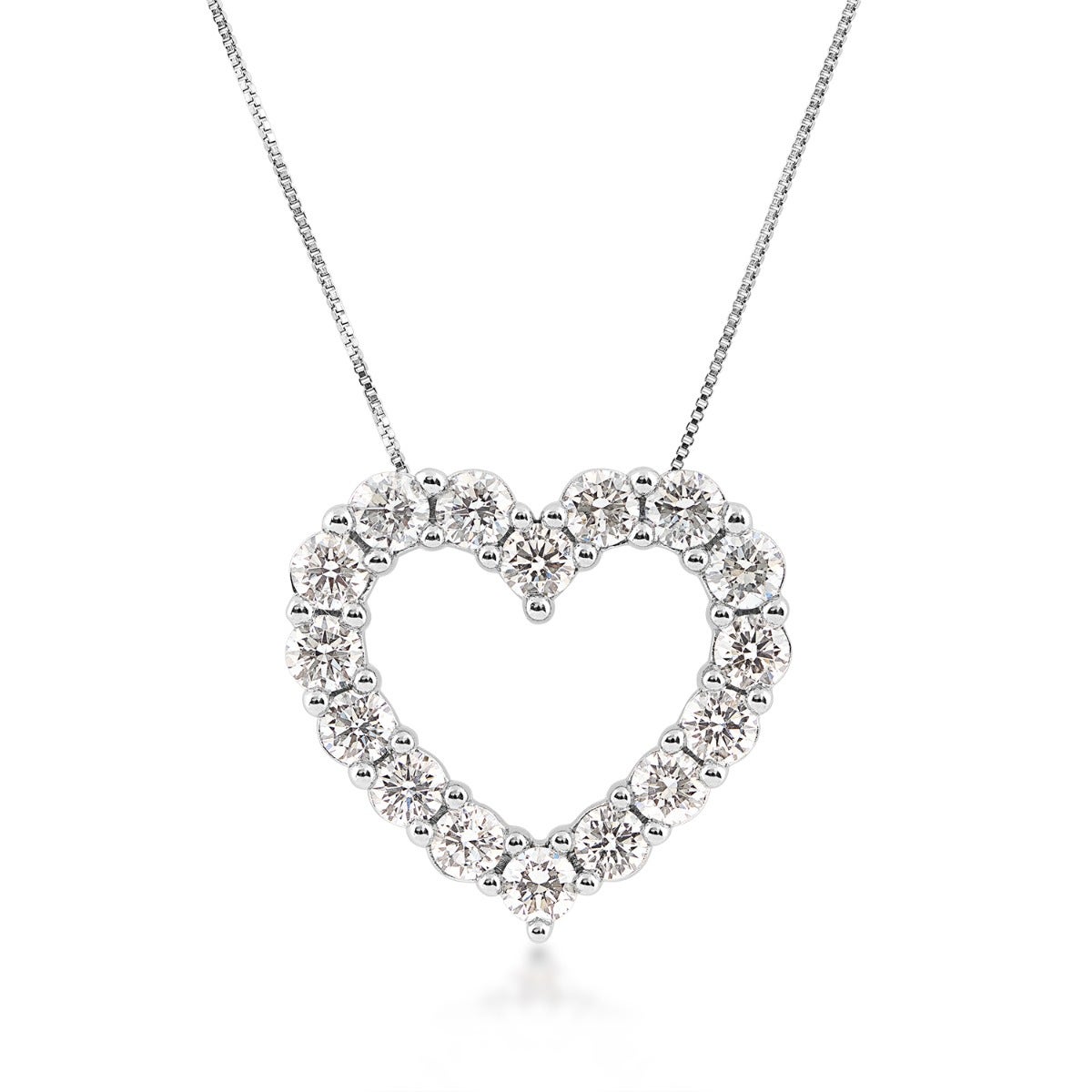 Adamante 1 ct. tw. Lab-Grown Diamond Heart Pendant in 14K White Gold