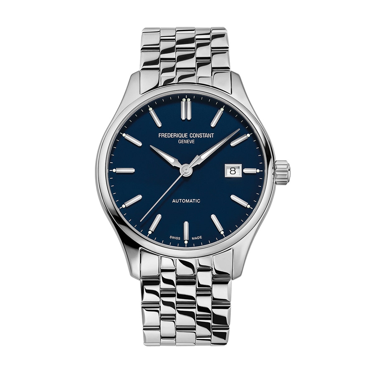 Stainless steel blue dial automatic Frederique Constant watch