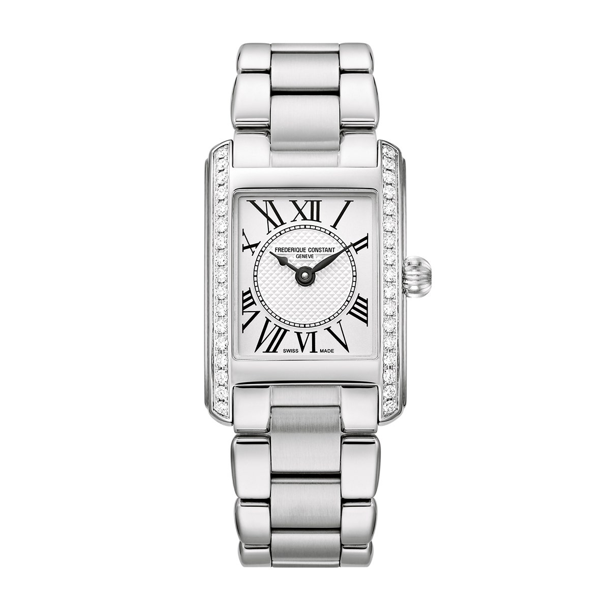 Stainless steel 3/8 ct. tw. round diamond white dial Frederique Constant watch