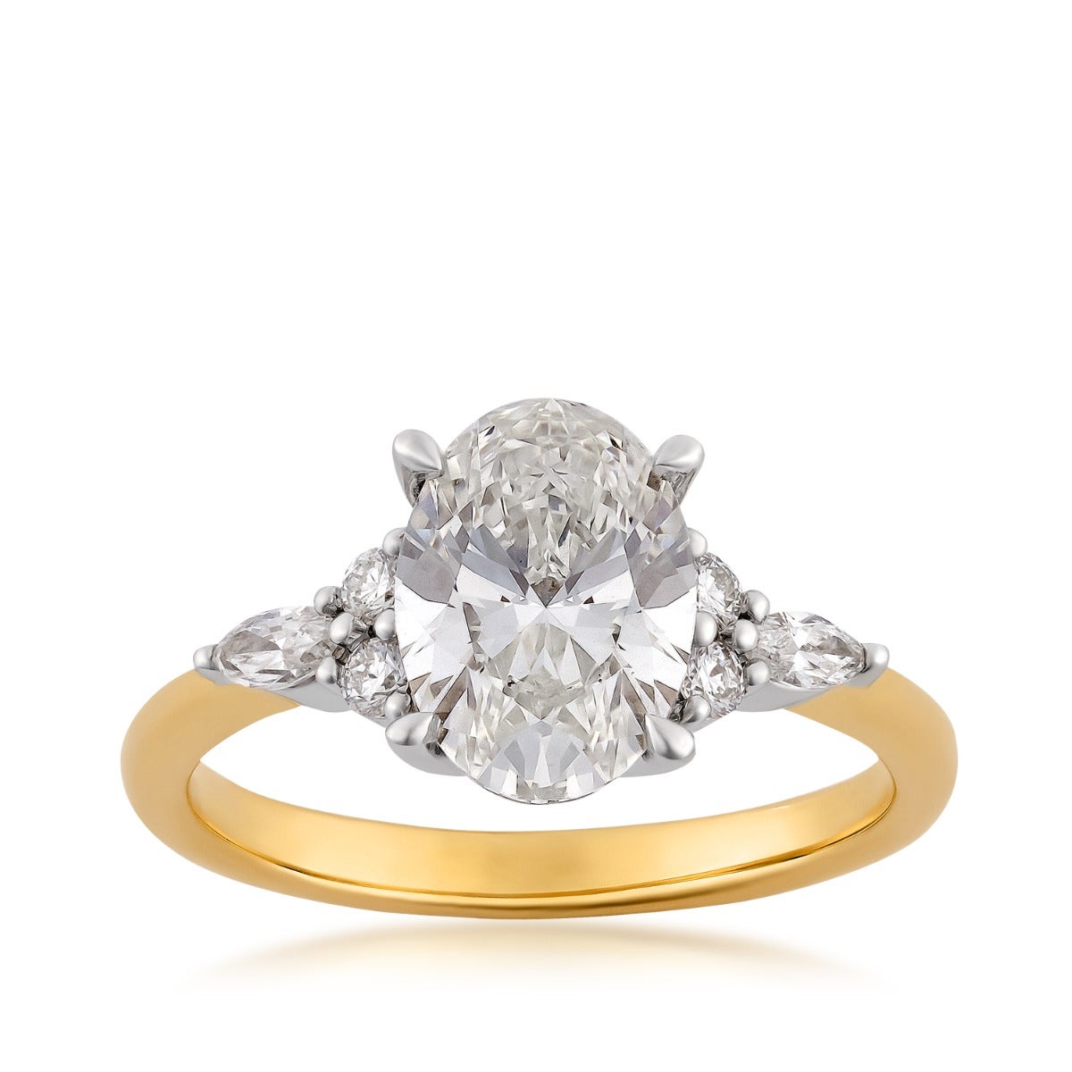 14K yellow and white gold Adamante 2-1/3 ct. tw. lab-grown oval diamond engagement ring