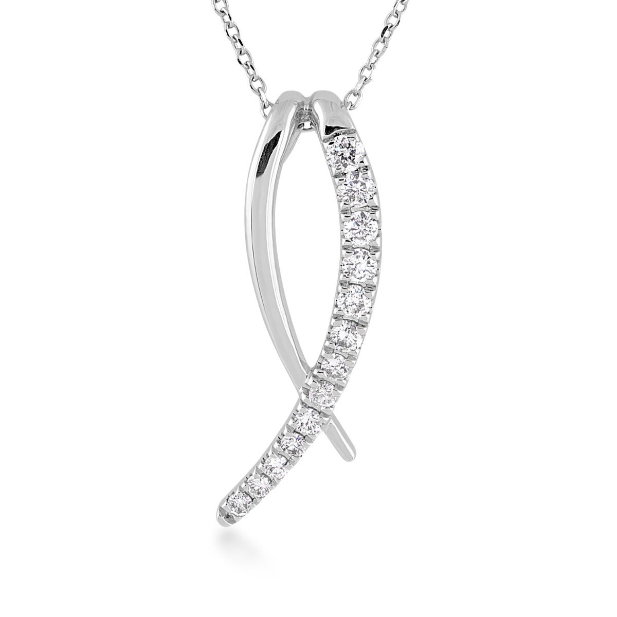 10K white gold Journey 1/4 ct. tw. diamond graduated pendant