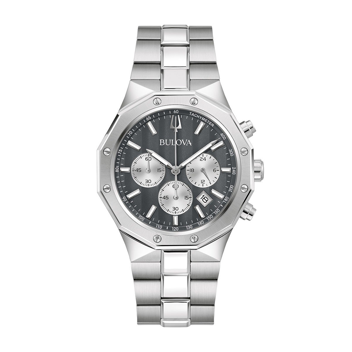 Bulova Men's Prestige Quartz Stainless Steel Watch with Gray Dial