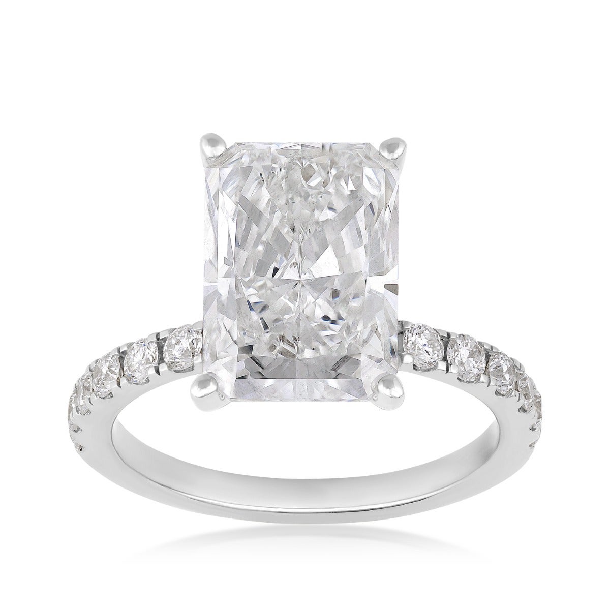 Adamante 5-1/2 ct. tw. Lab-Grown Radiant Cut Diamond Hidden Halo Engagement Ring in 14K White Gold