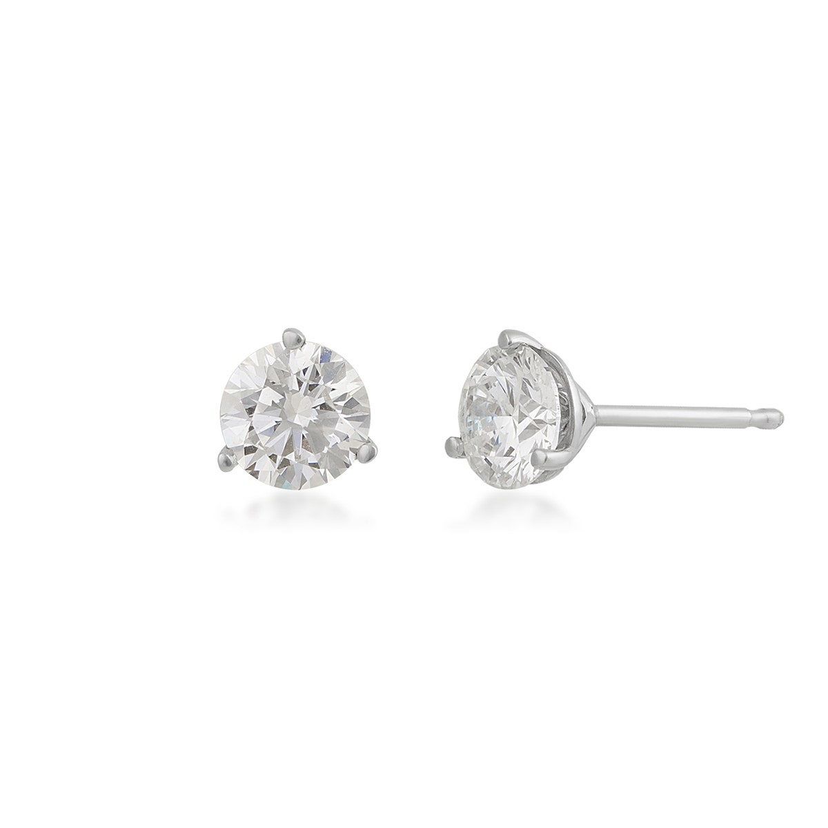 1-1/2 ct. tw. Lab-Grown Round Brilliant Diamond Solitaire Earrings in 14K White Gold
