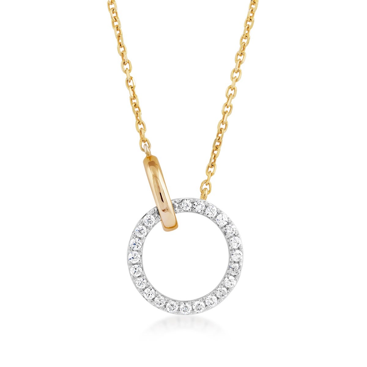 Demi Fine 1/6 ct. tw. Lab-Grown Diamond Linked Circle Pendant in Vermeil