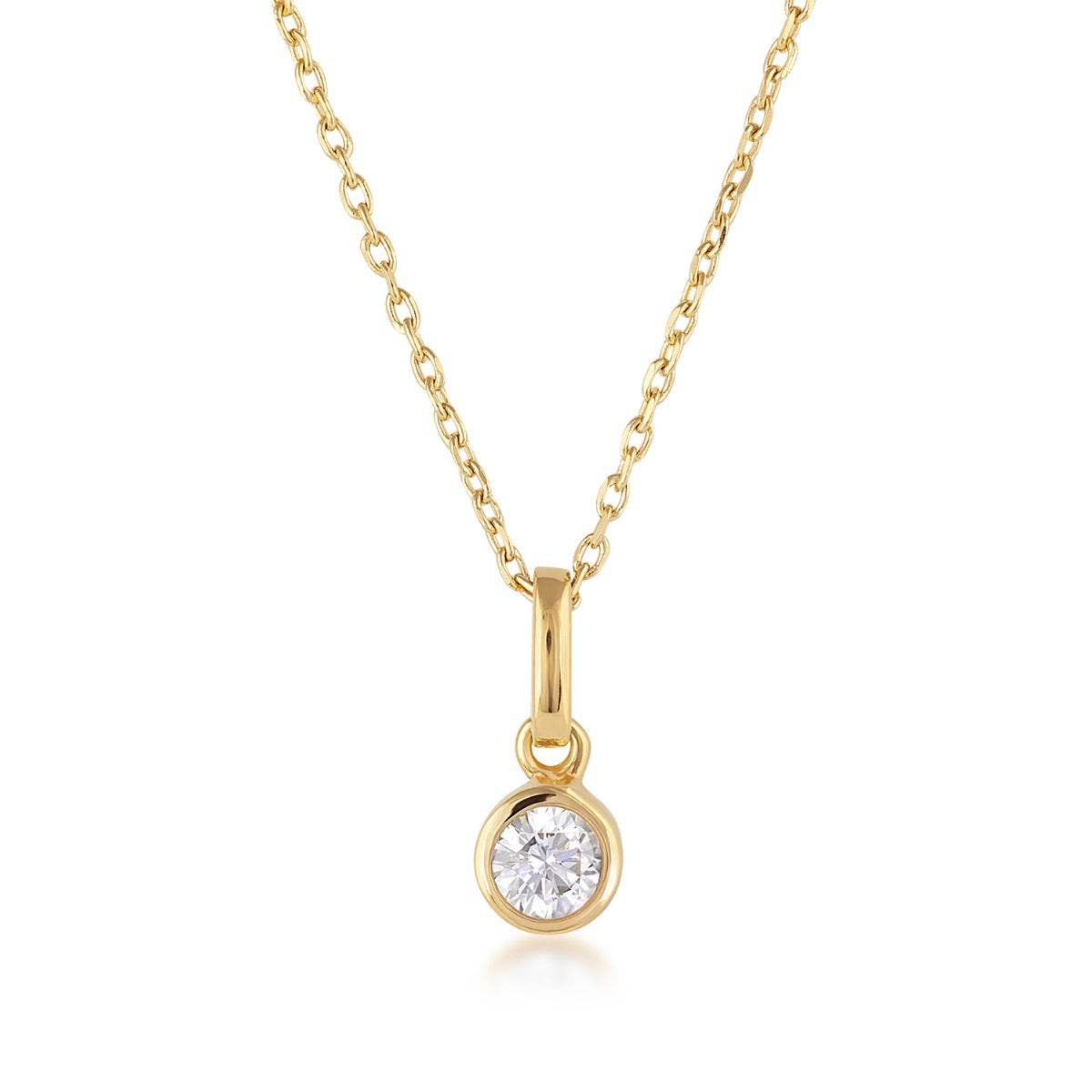 Demi Fine 1/5 ct. tw. Lab-Grown Round Brilliant Diamond Solitaire Pendant in Vermeil