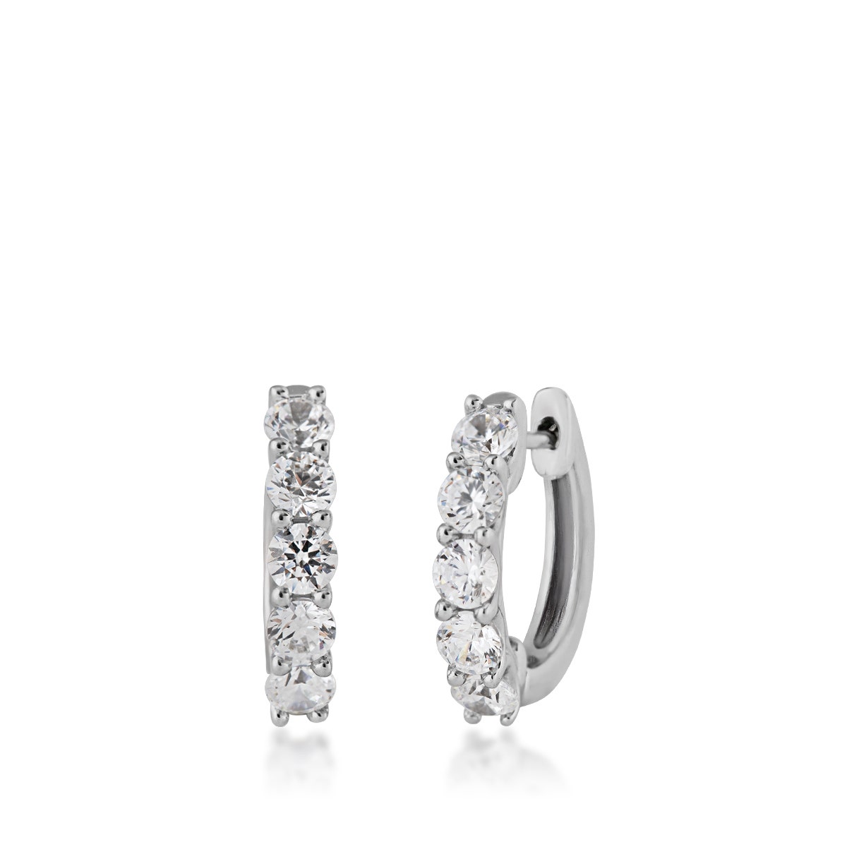 Adamante 1 ct. tw. Lab-Grown 5-Stone Diamond Hoop Earrings in 10K White Gold