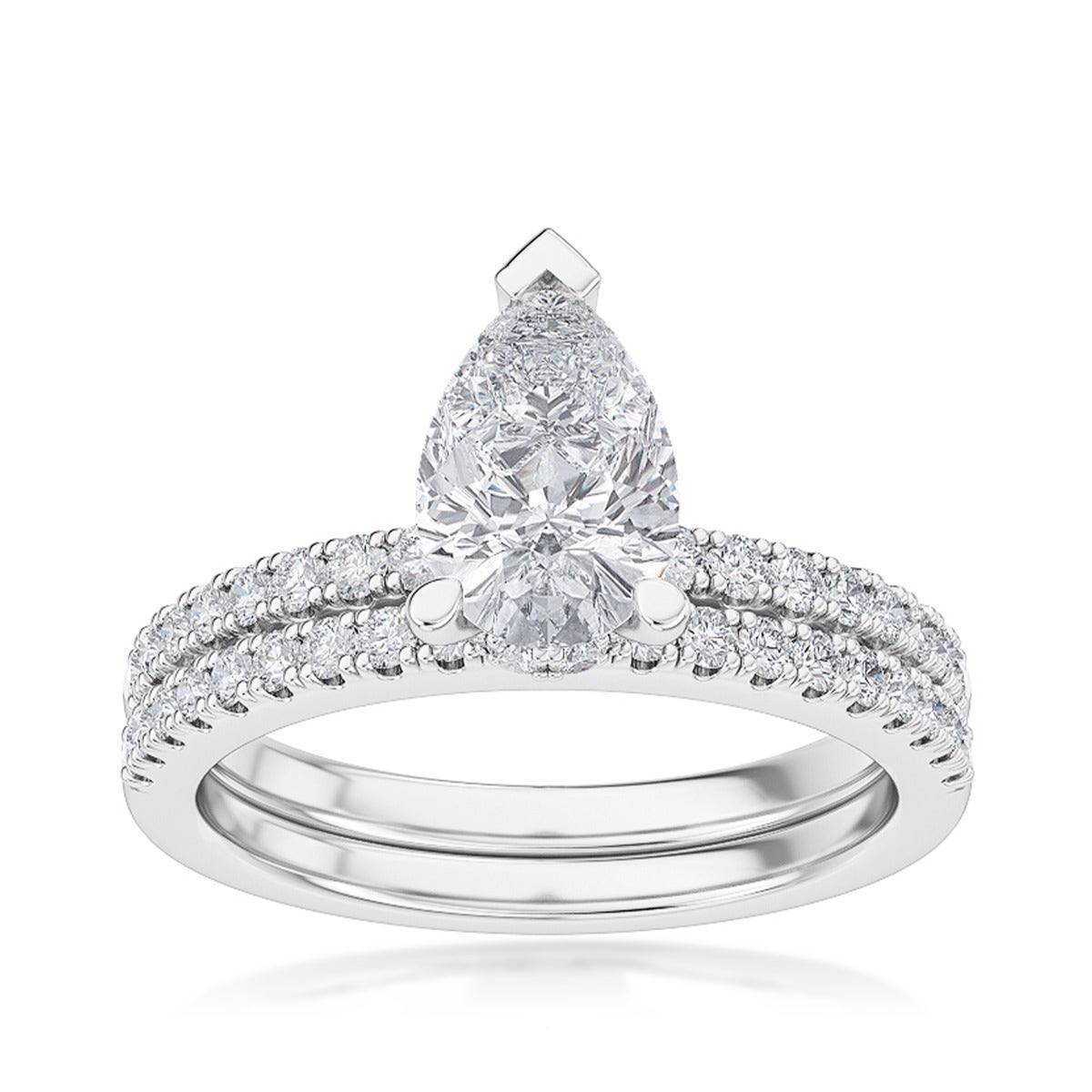 Adamante 1-3/4 ct. tw. Lab-Grown Diamond Wedding Set in 14K White Gold - LG-ARB9251HS114W-175