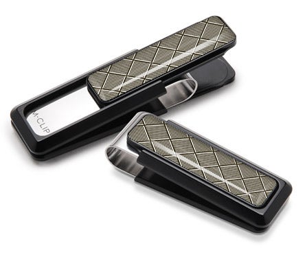 M-Clip Silver Herringbone Money Clip UV2-BKA-HBBR