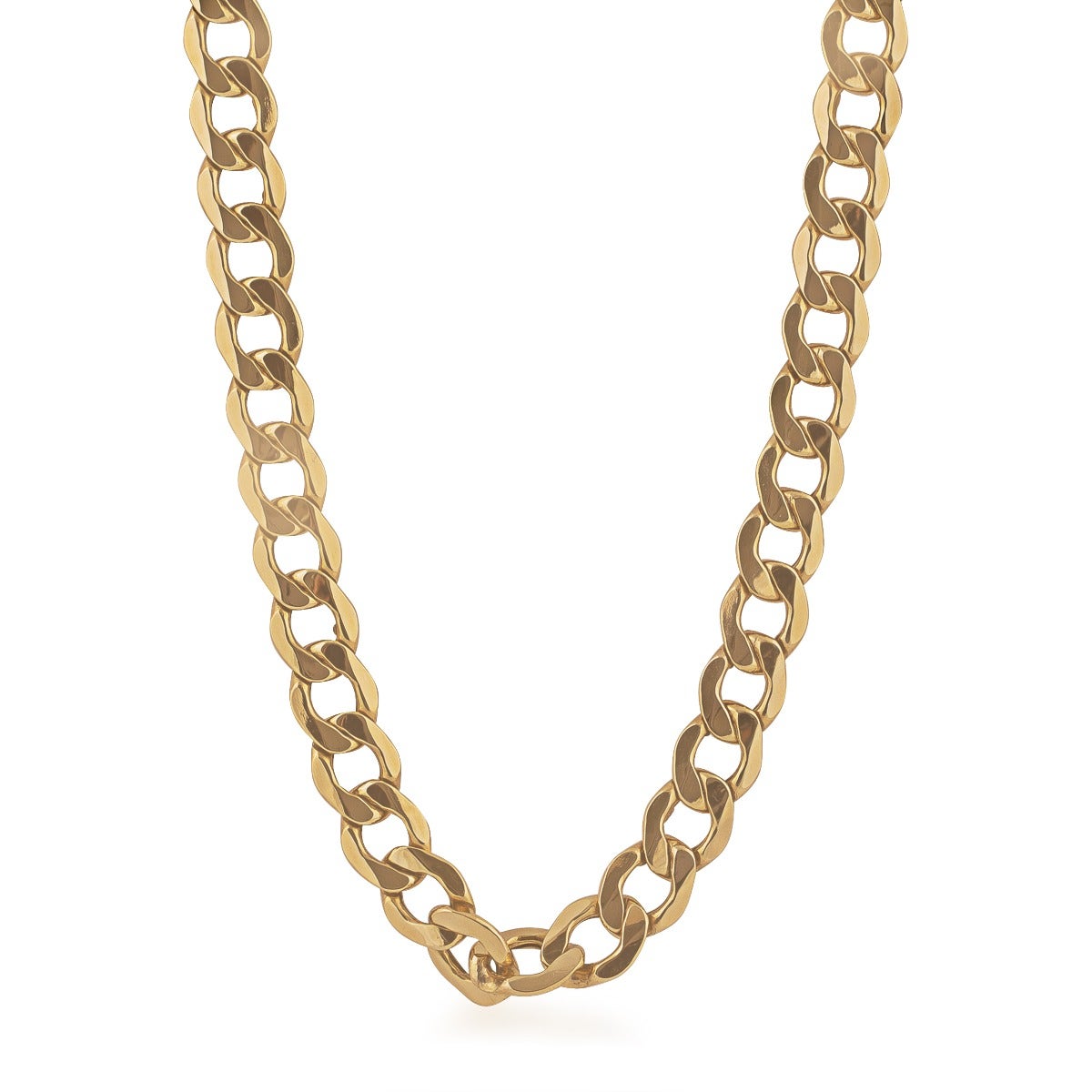 8.8mm 22" Hollow Curb Chain Necklace in 10K Yellow Gold