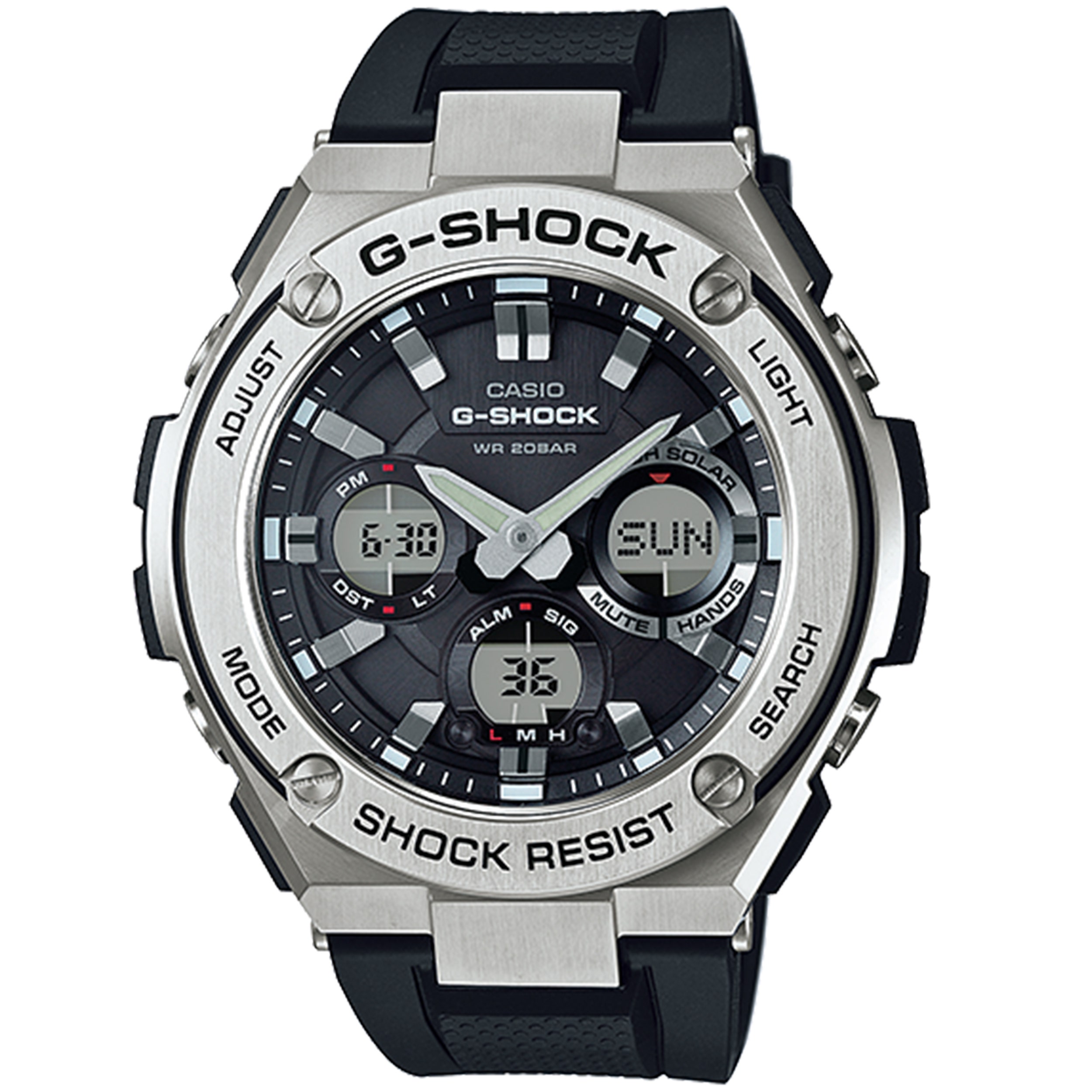 Casio G-Shock G-Steel Series Men's Stainless Steel and Metal Resin Band with Silver and Black Multi-Function Watch