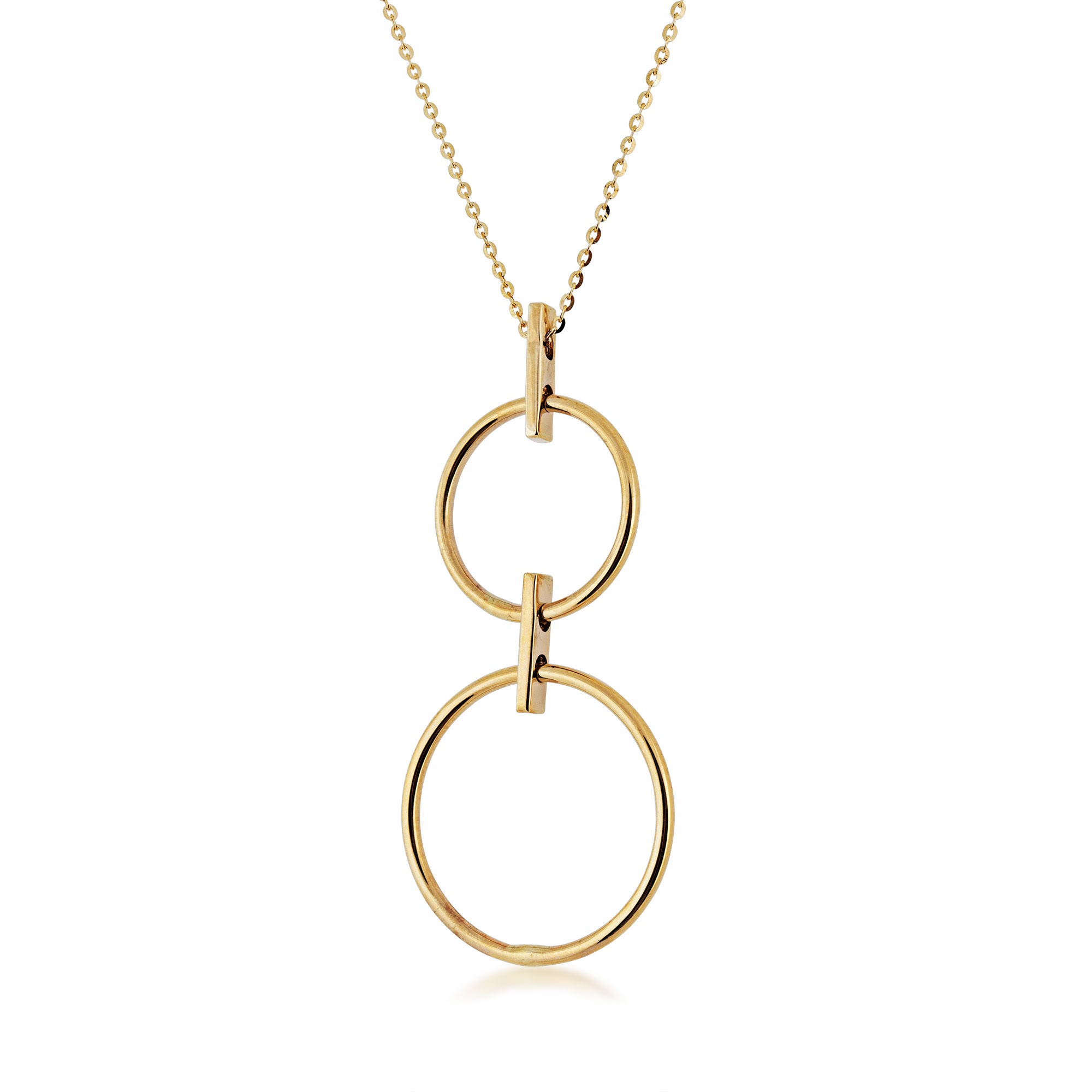Ladies' 2 Drop Circles Pendant in 10K Yellow Gold - TRF037647Y17@