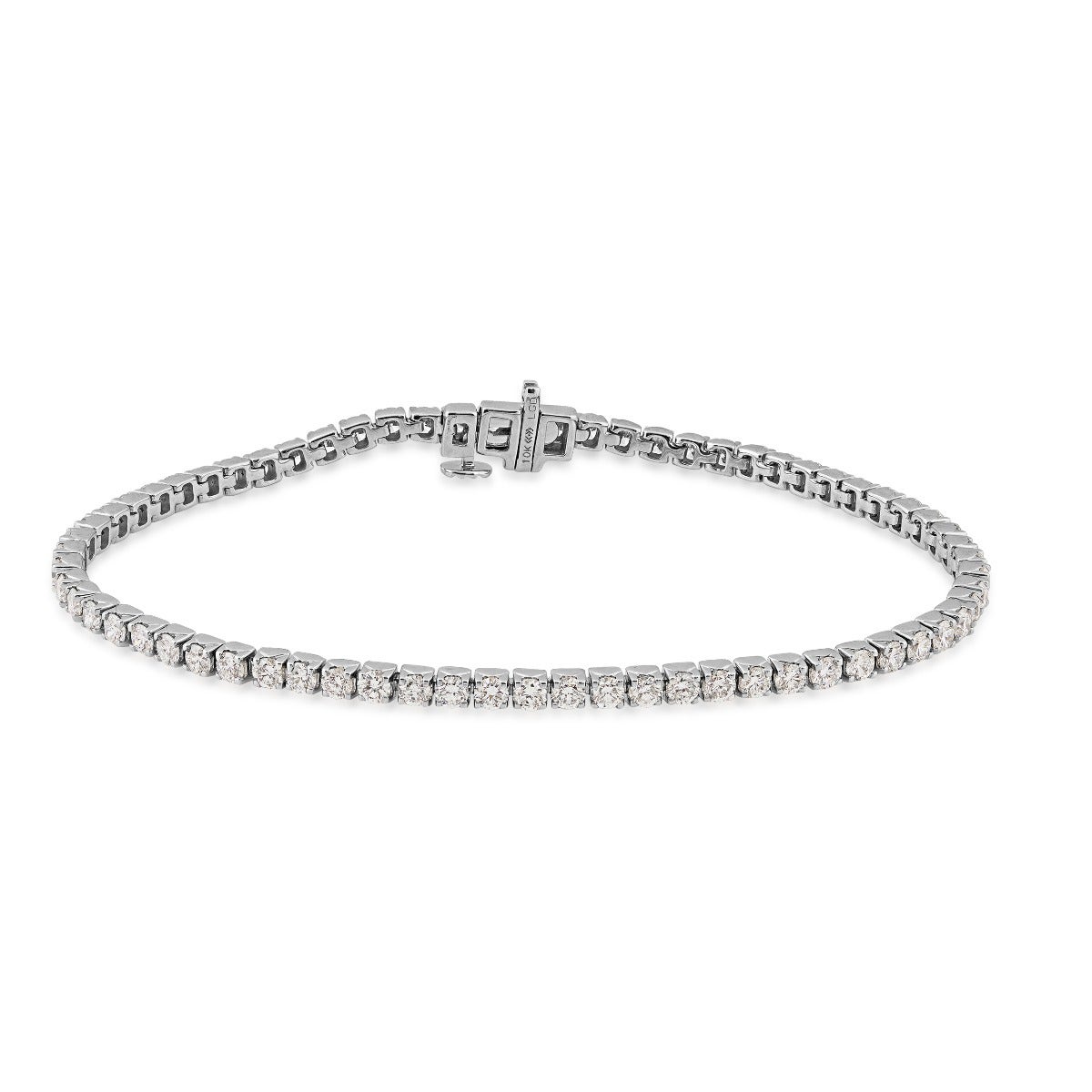 Adamante 3-1/2 ct. tw. Round Brilliant Lab-Grown Diamond Tennis Bracelet in 10K White Gold - LG-ABT0659HS210W@350