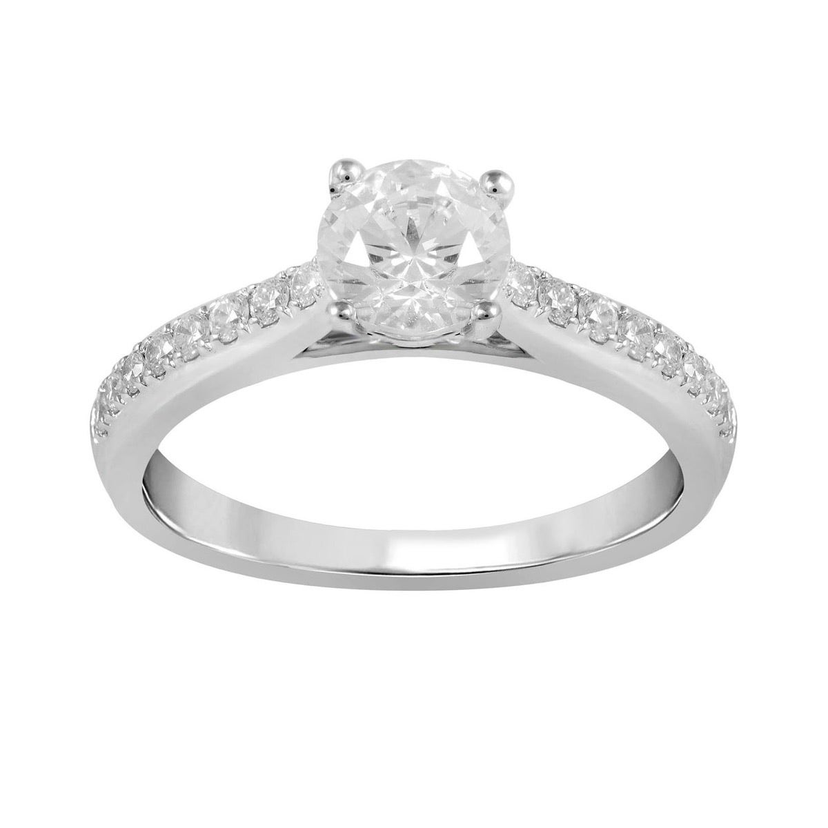 Adamante 1-1/4 ct. tw. Classic Round Brilliant Lab-Grown Diamond Engagement Ring in 14K White Gold - LGARE14093IS114W