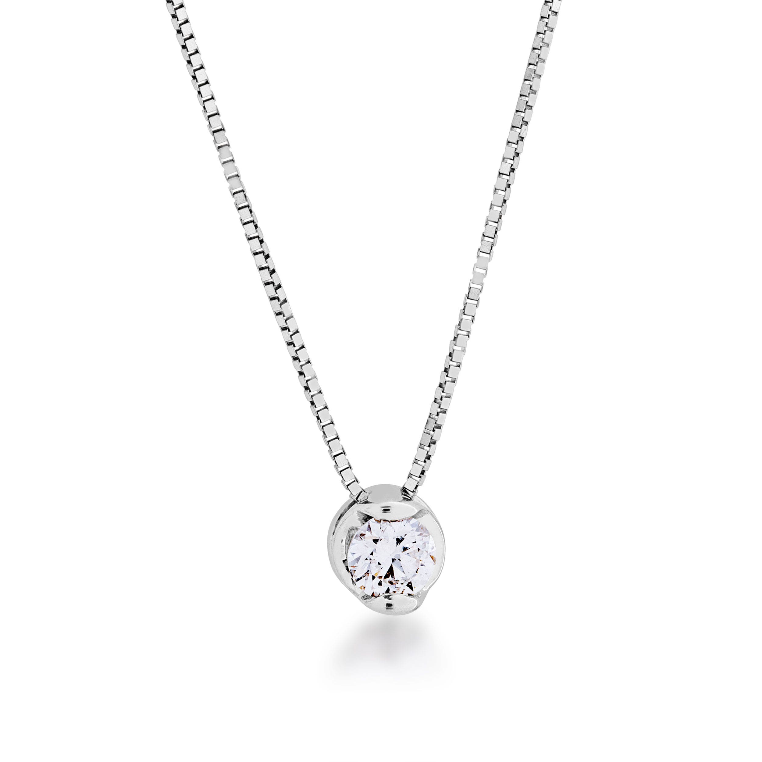 Sirena 1/10 ct. tw. Round Brilliant Diamond Fashion Pendant in 14K White Gold - USI3910WR5J