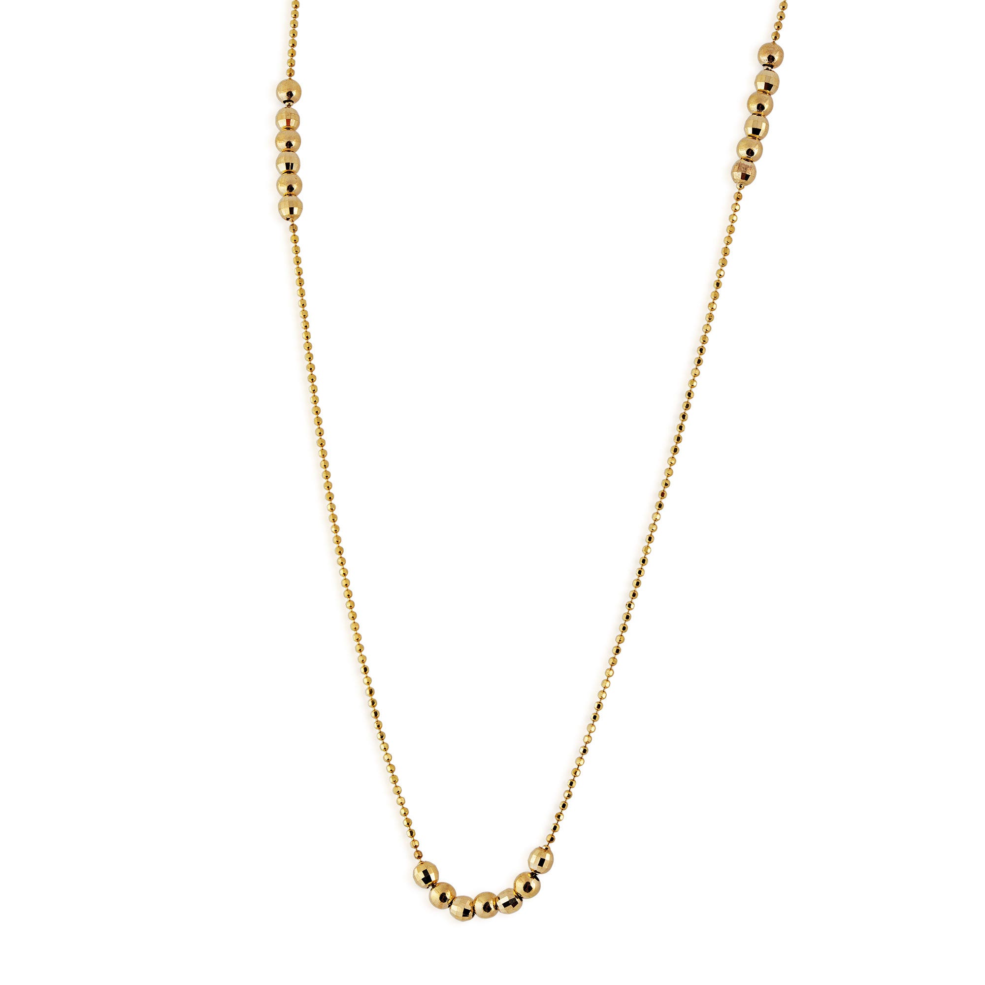 Ladies' Mirror Beaded Necklace in 10K Yellow Gold - TRF033936Y17@