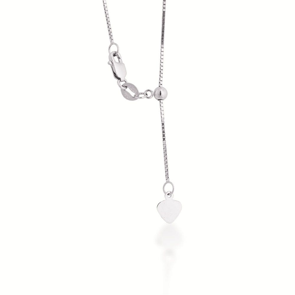 .85mm 22" Adjustable Box Chain in 10K White Gold