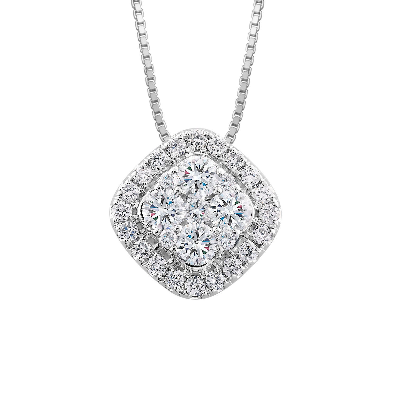 Adamante 3/4 ct. tw. Lab-Grown Diamond Cluster Pendant in 14K White Gold - LG-APF5335HS214W
