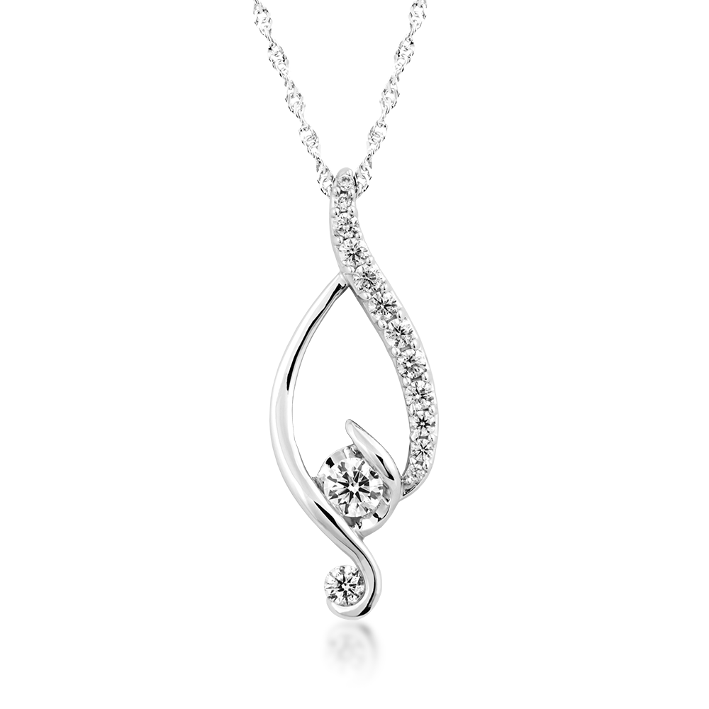 Juno Lucina 3/8 ct. tw. Round Diamond Pendant in 14K White Gold - UJI2621WR5J-14W