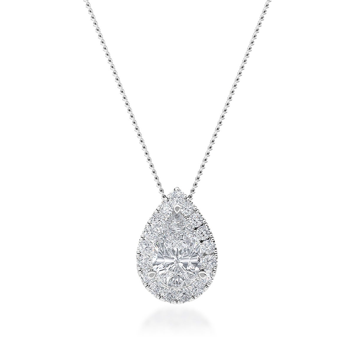 Adamante 1 ct. tw. Lab Grown Diamond Halo Pendant in 10K White Gold - LG-APF6186HS114W-100
