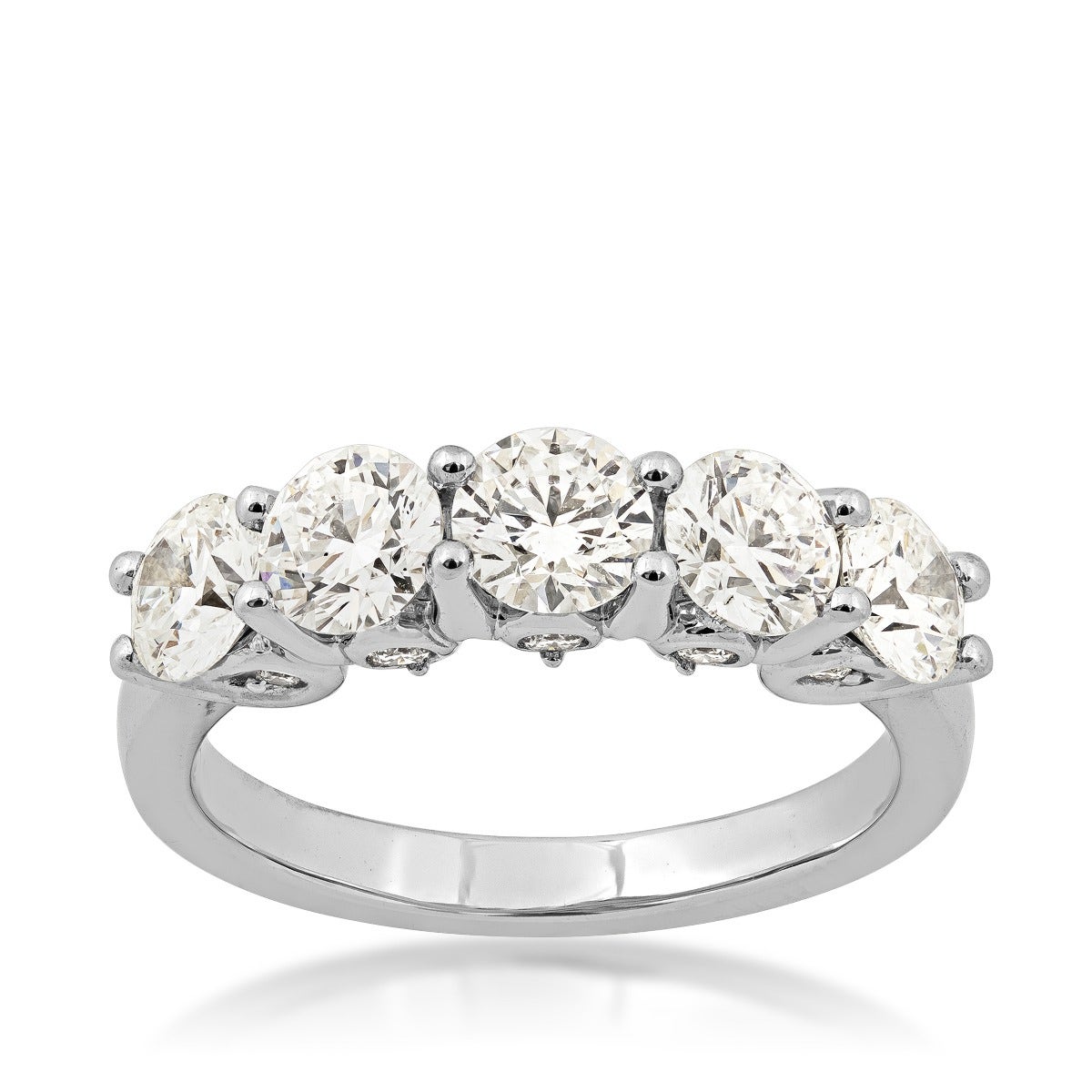 lab-grown 5-stone diamond white gold anniversary ring