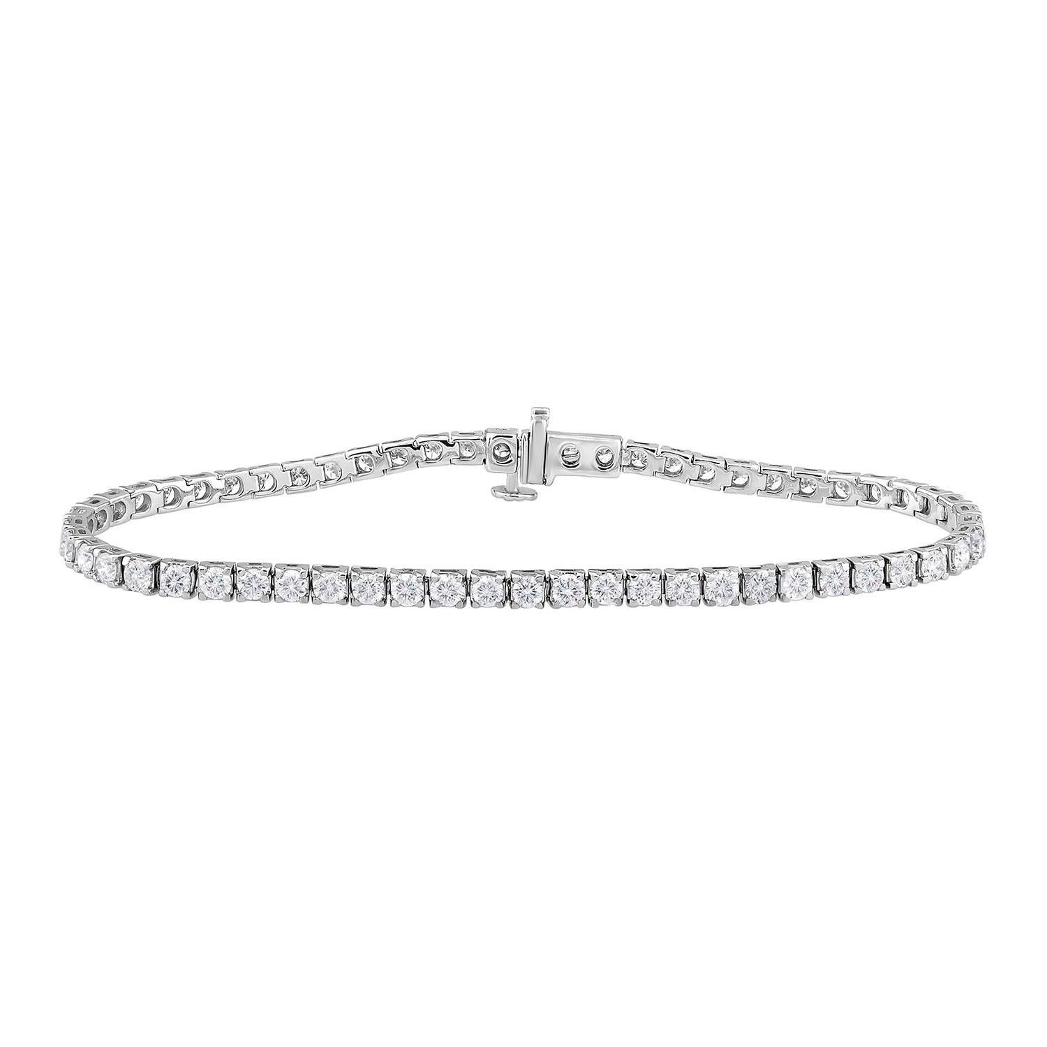 Adamante 4 ct. tw. Round Brilliant Lab-Grown Diamond Tennis Bracelet in 14K White Gold - LG-ABT0657HS214W