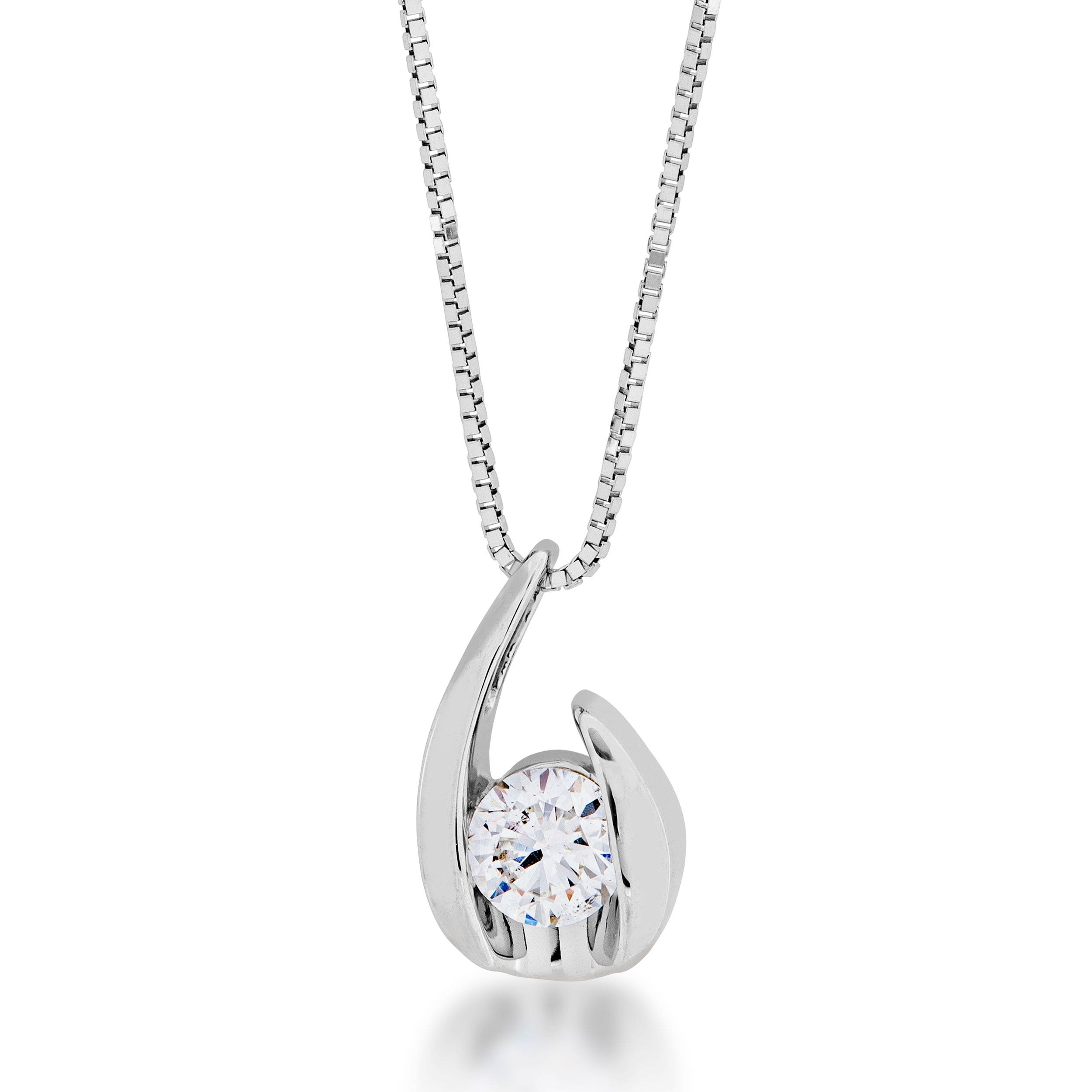 Sirena 1/5 ct. tw. Round Brilliant Diamond Fashion Pendant in 14K White Gold - USI3918WR5J