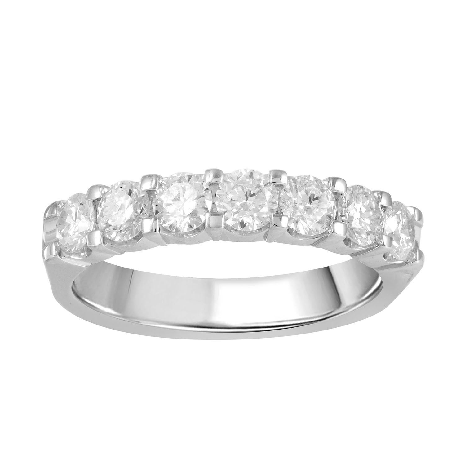 Adamante 1-1/4 ct. tw. Round Brilliant 7 Prong Set Lab-Grown Diamond Anniversary Band in 14K White Gold - LG-ARA4003HS114W